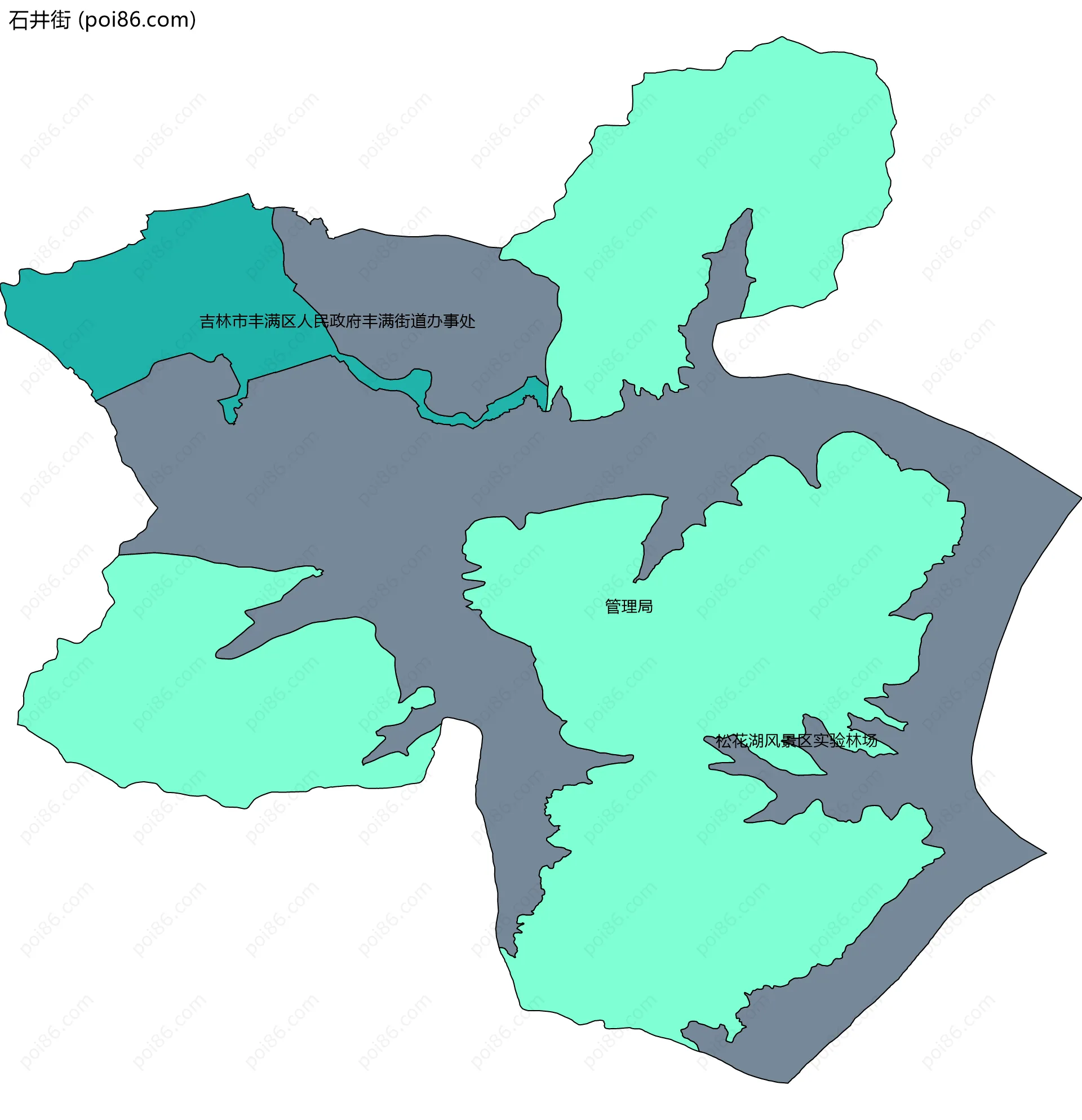 石井街边界地图(五级行政区划)