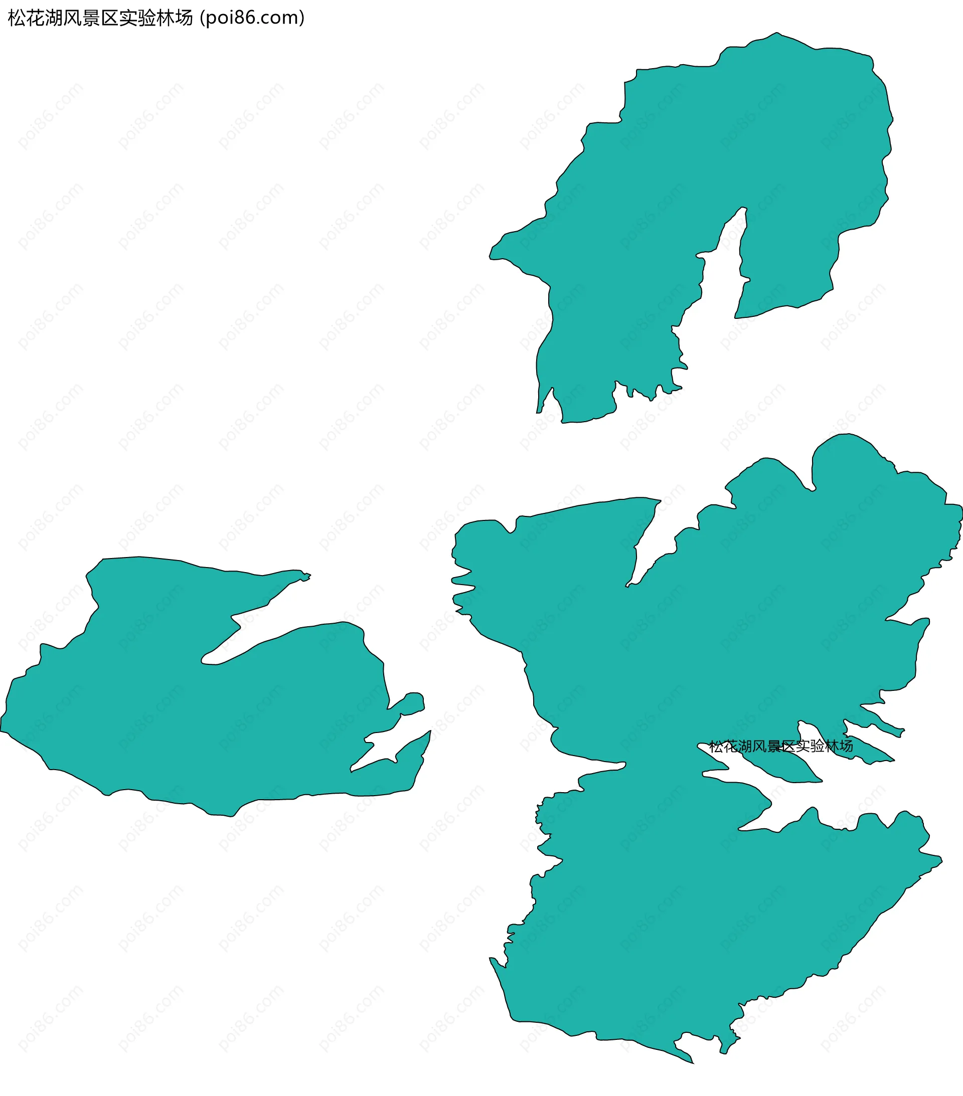 松花湖风景区实验林场边界地图
