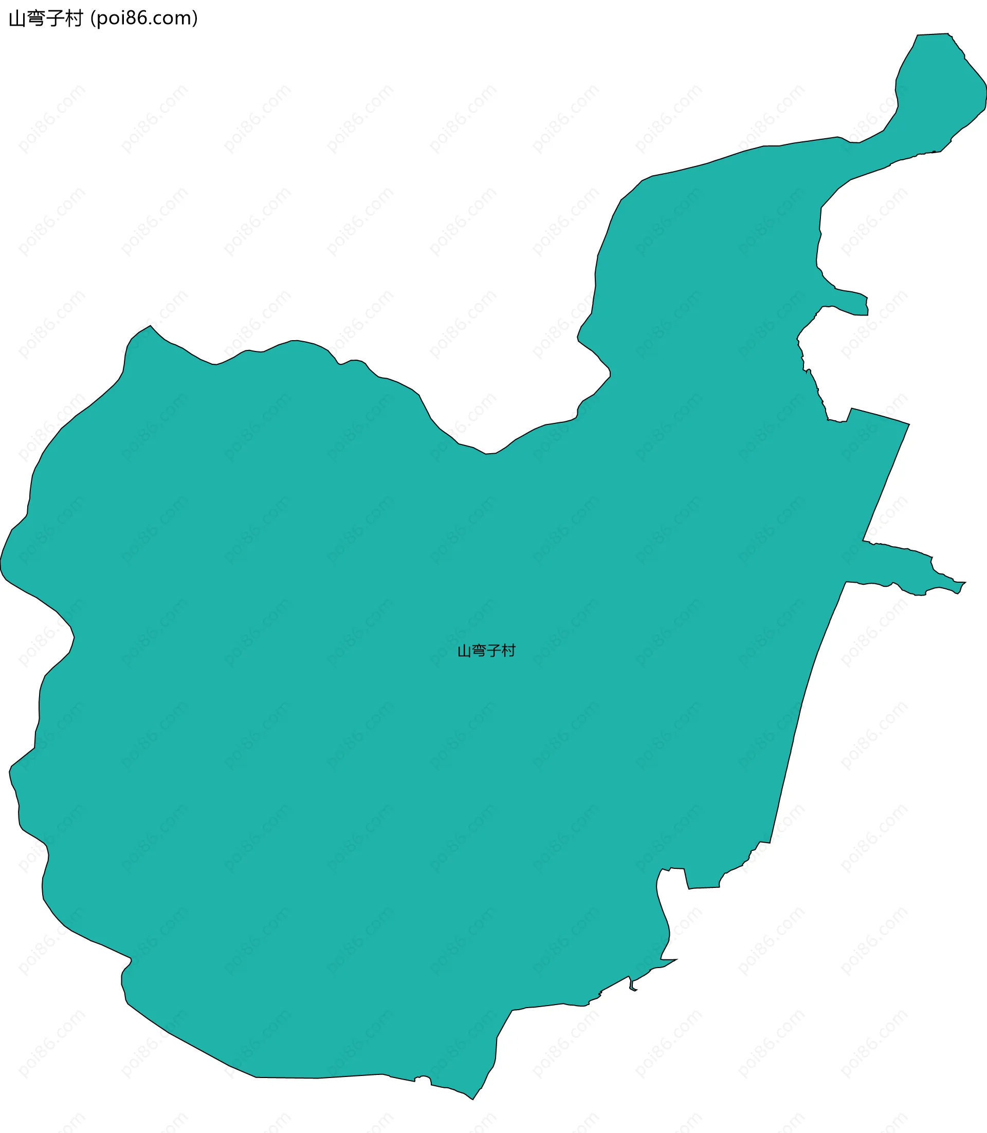 山弯子村边界地图