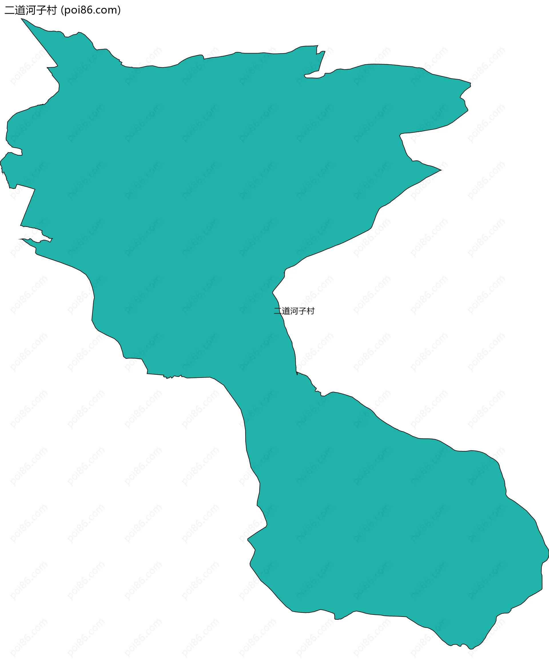 二道河子村边界地图