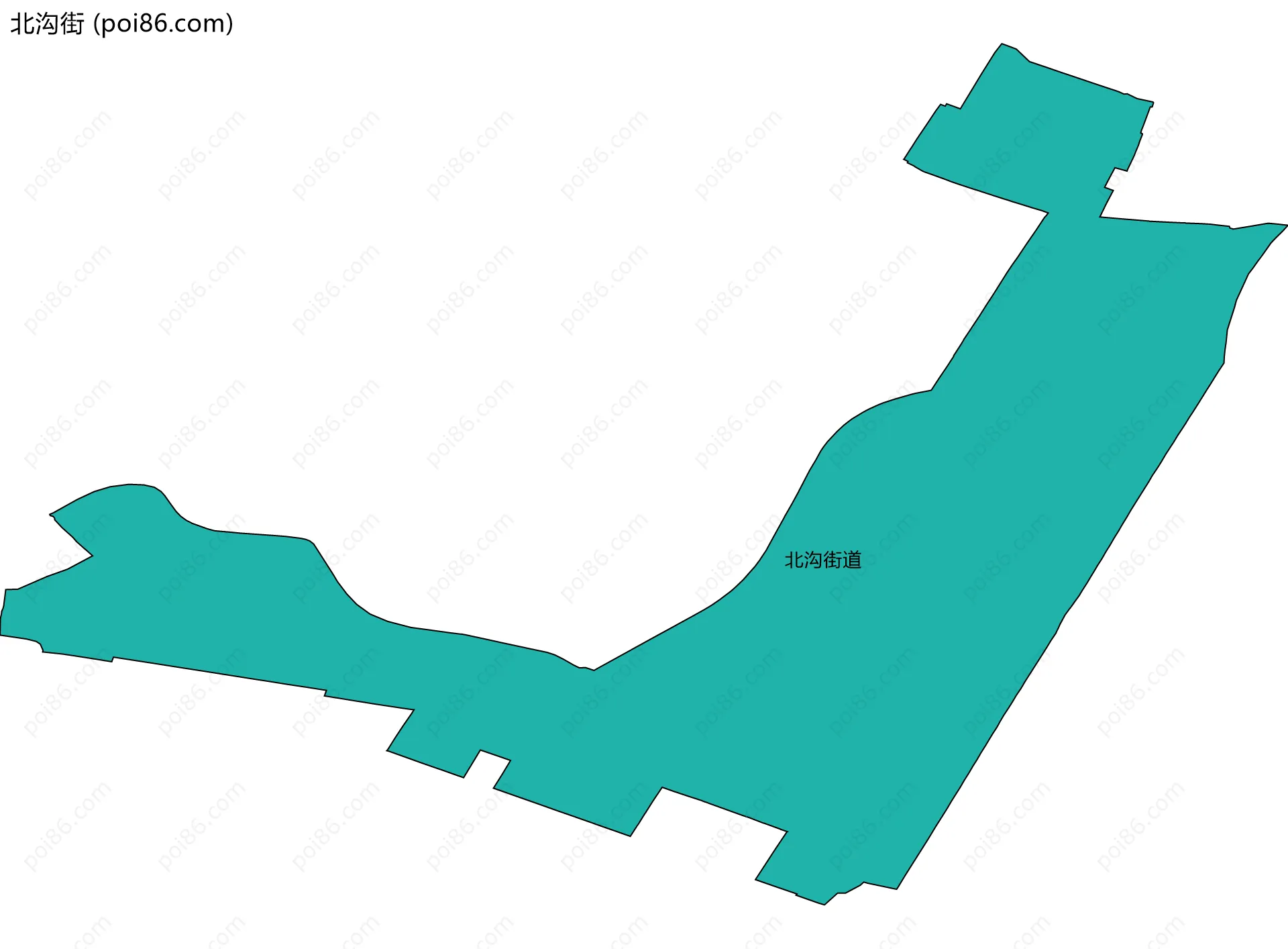 北沟街边界地图(五级行政区划)
