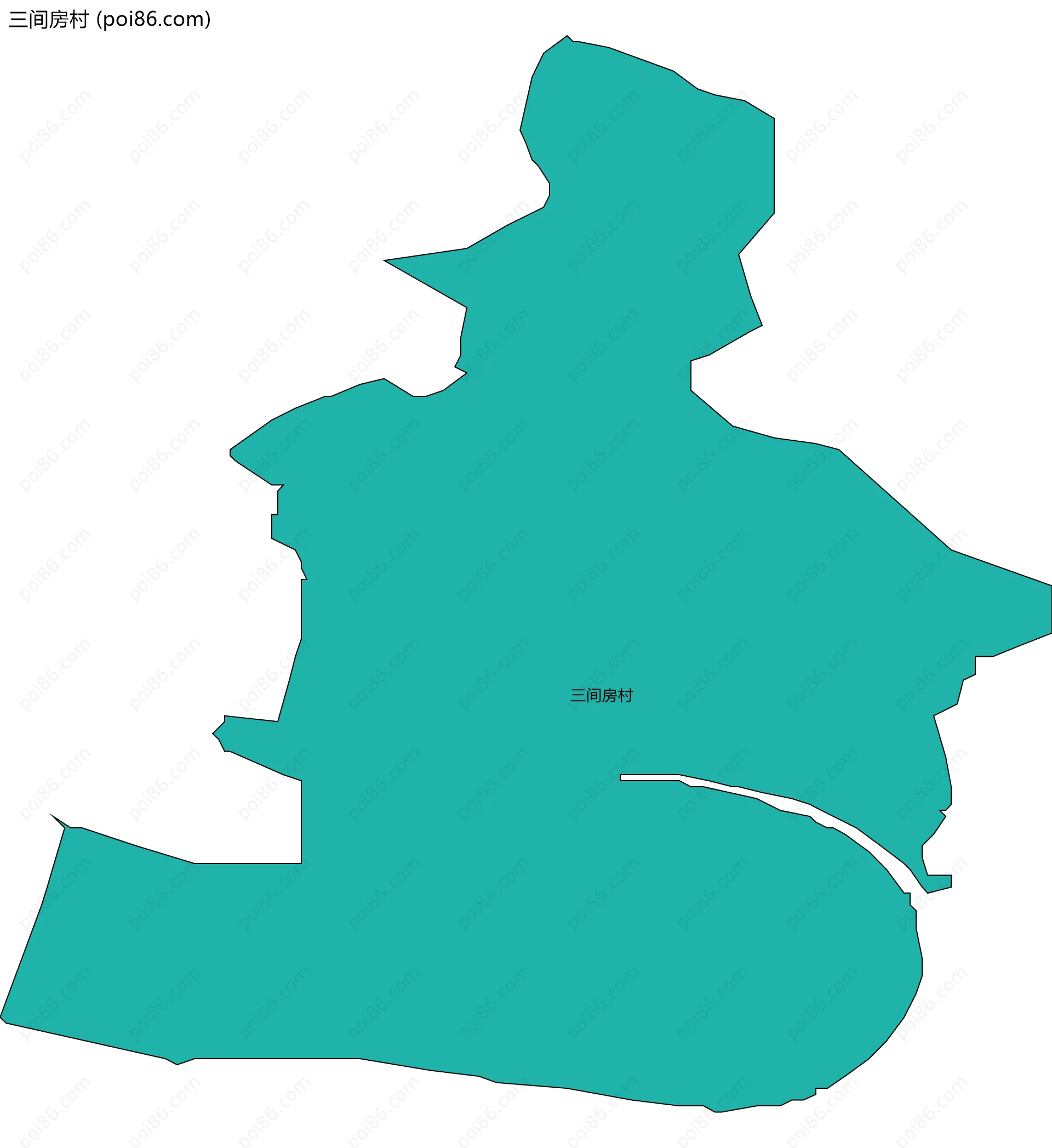 三间房村边界地图