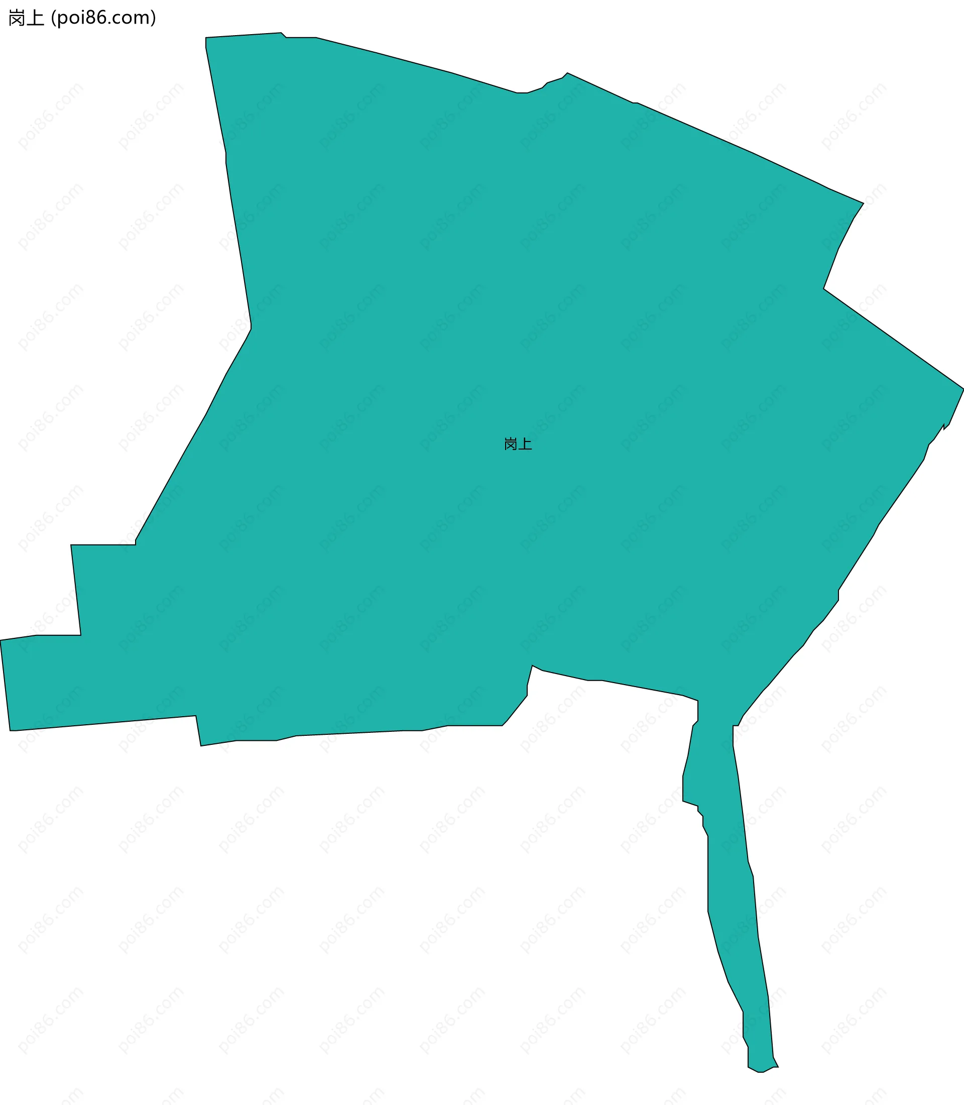 岗上边界地图