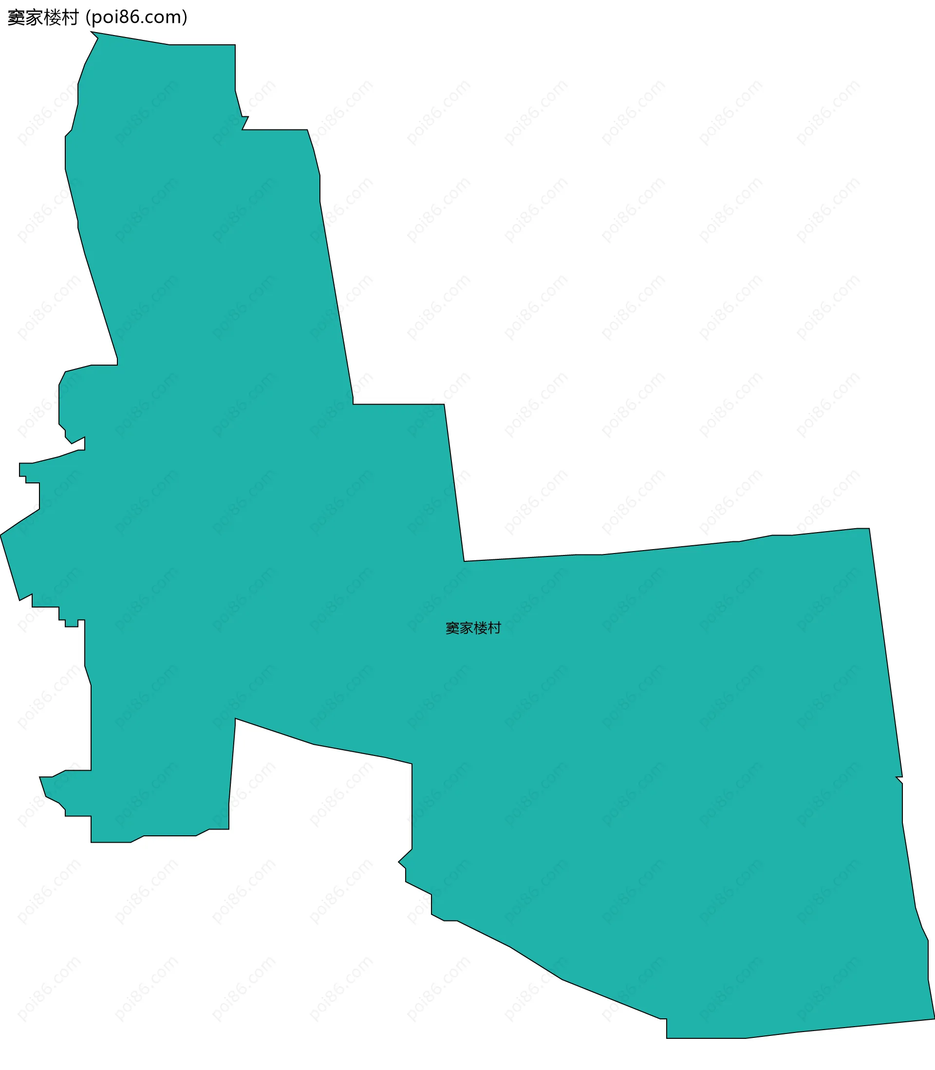 窦家楼村边界地图