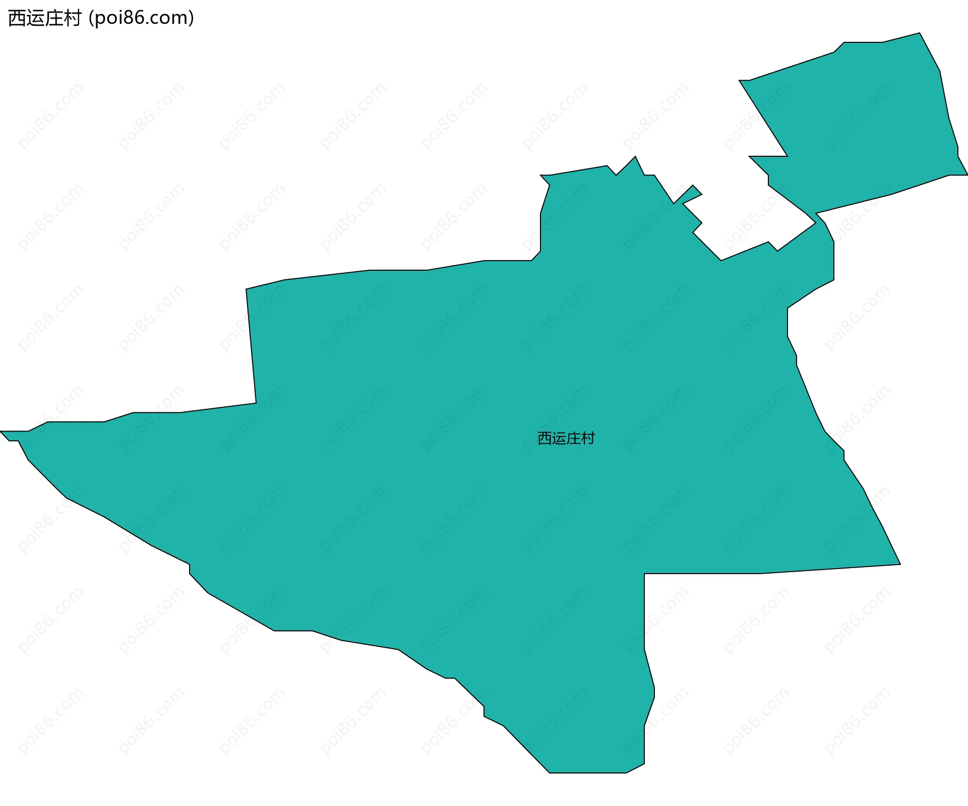西运庄村边界地图