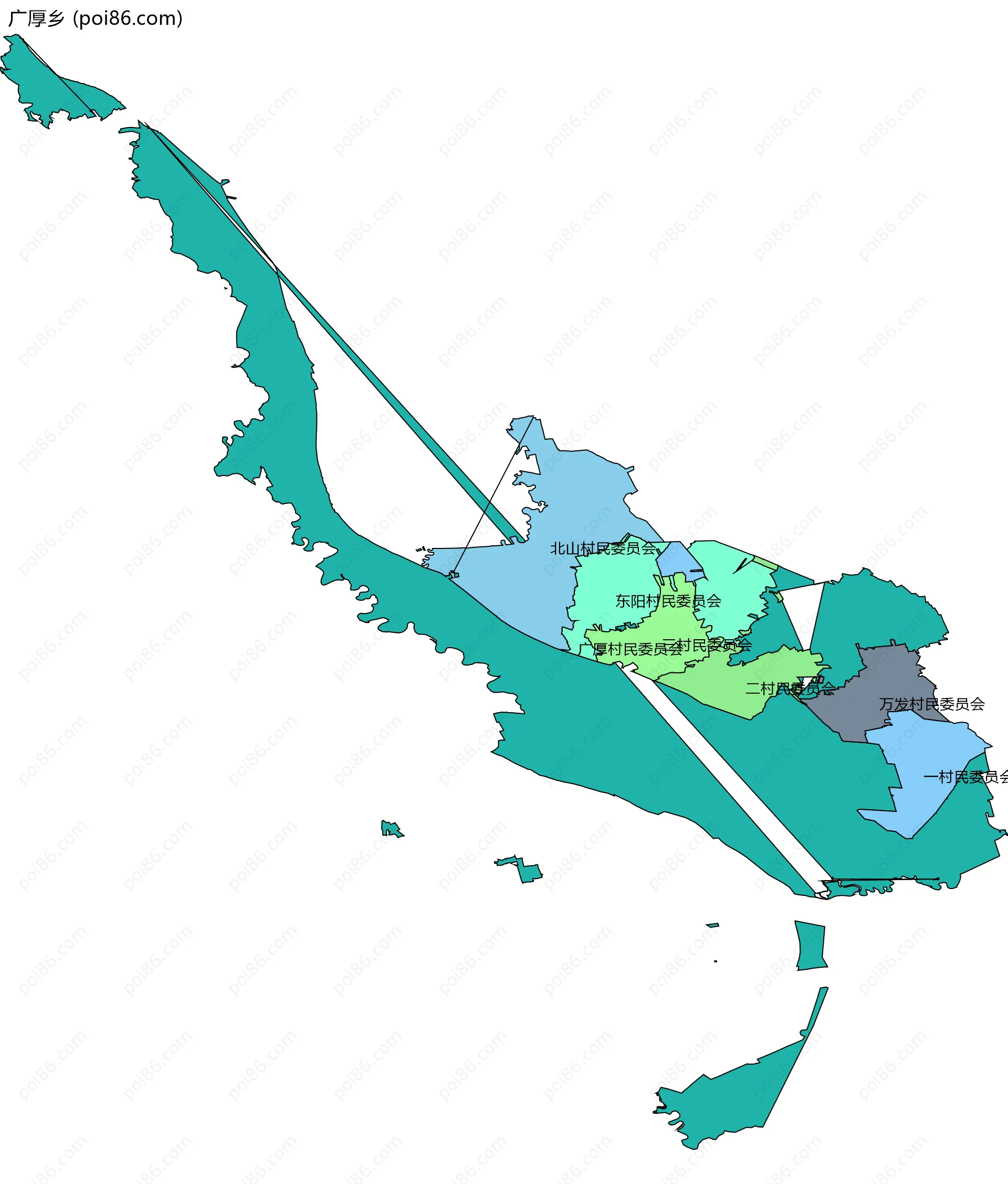 广厚乡边界地图(五级行政区划)
