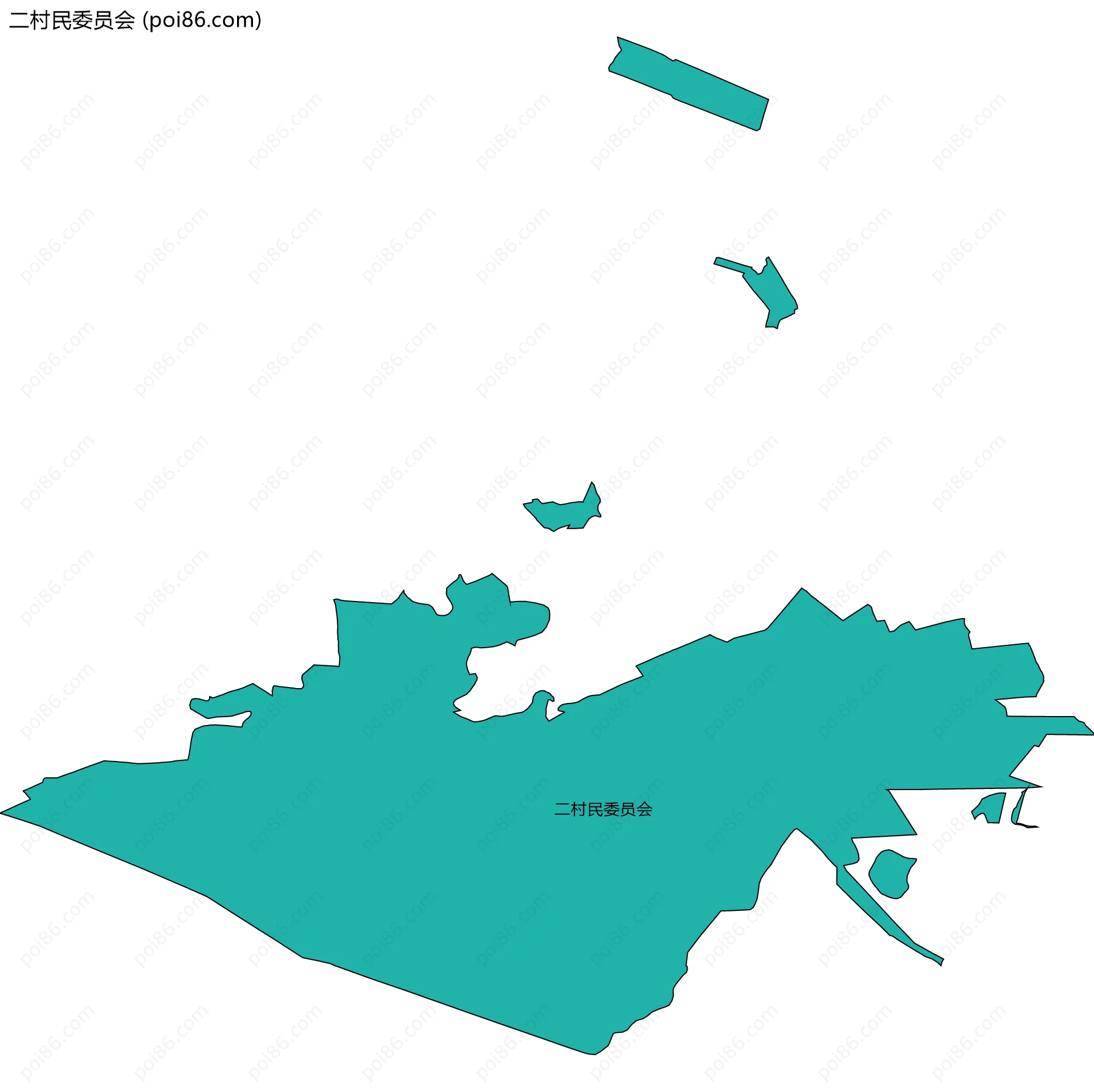 二村民委员会边界地图