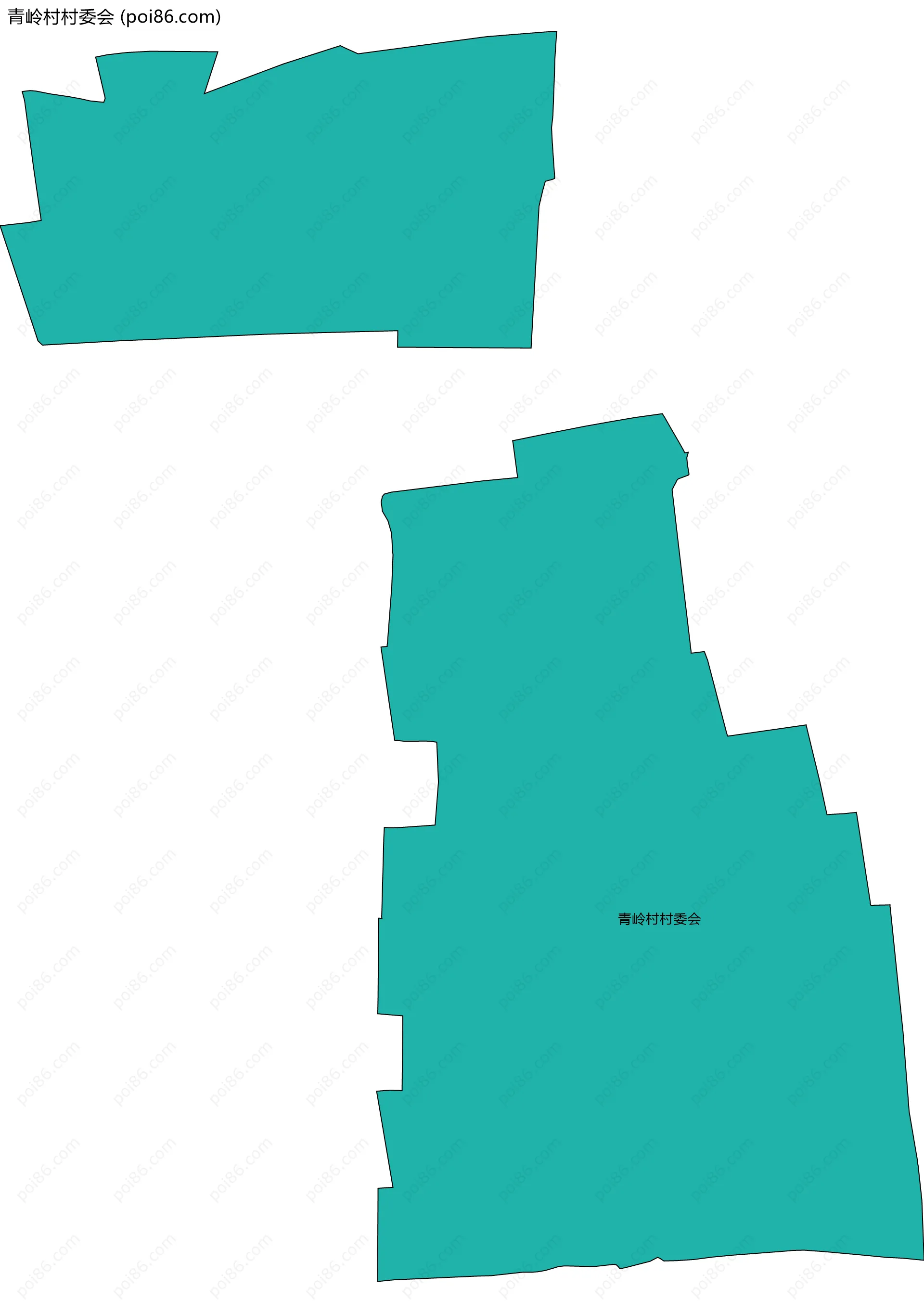 青岭村村委会边界地图