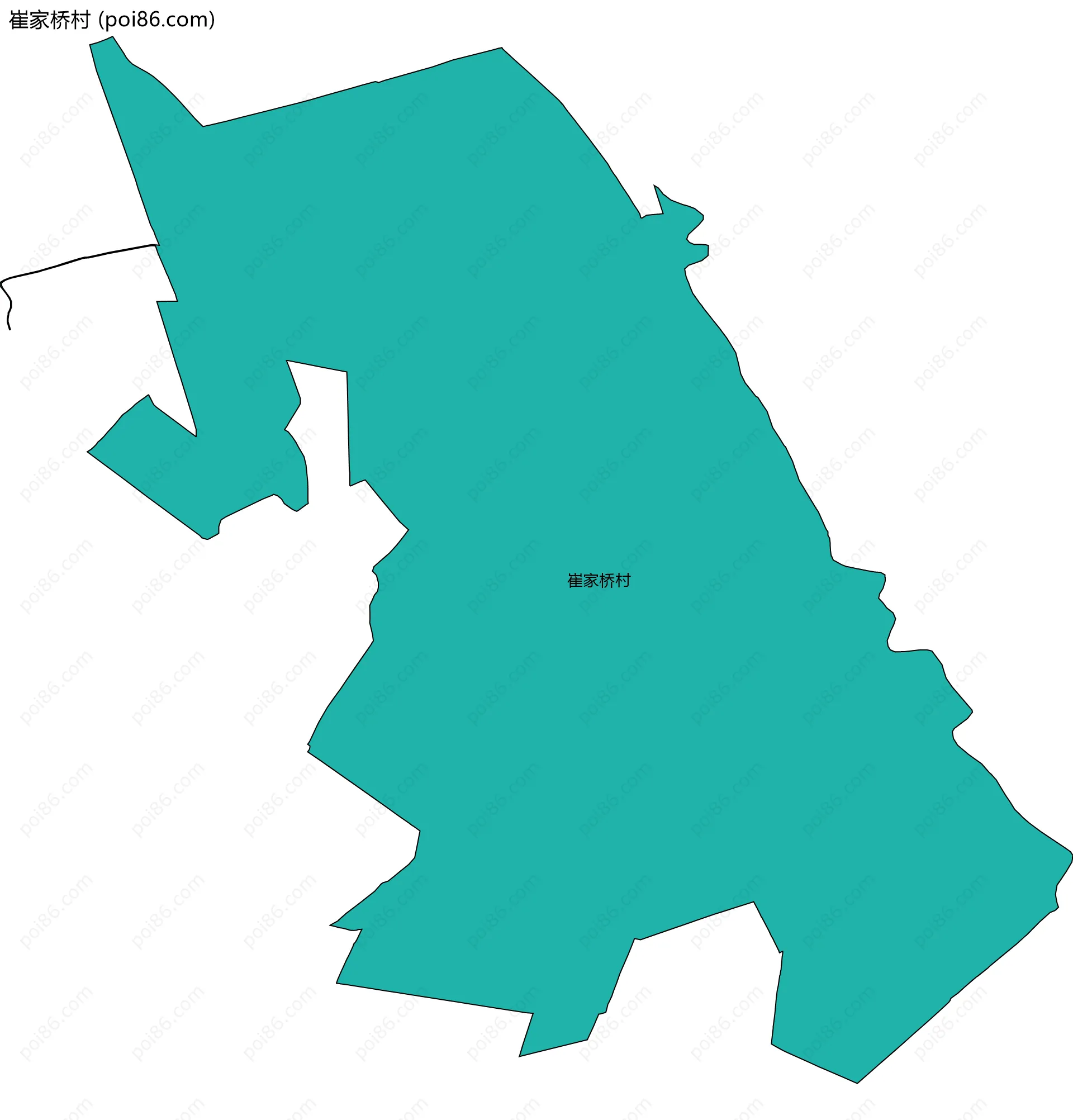 崔家桥村边界地图