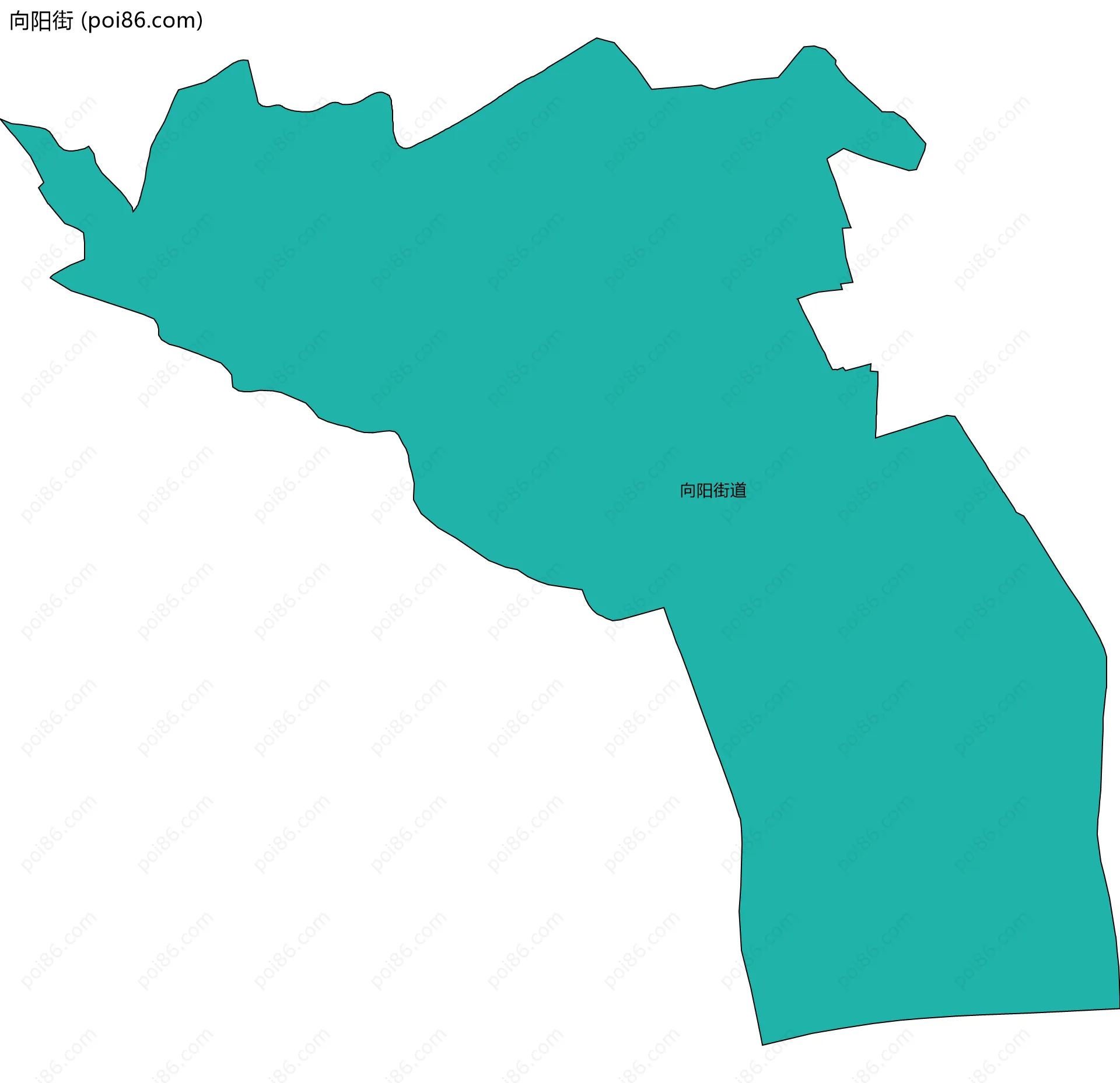 向阳街边界地图(五级行政区划)