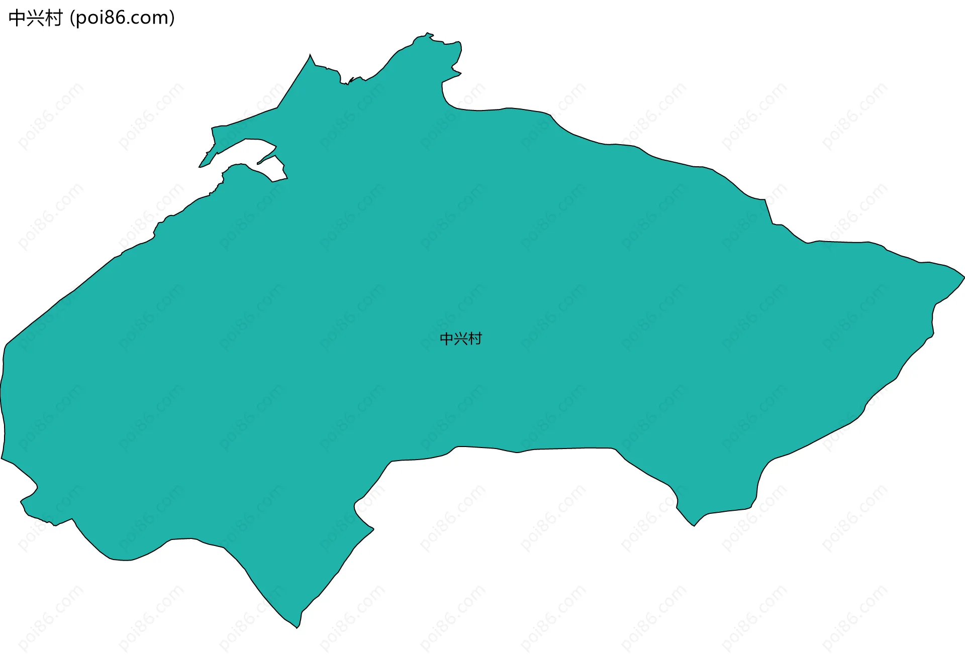 中兴村边界地图