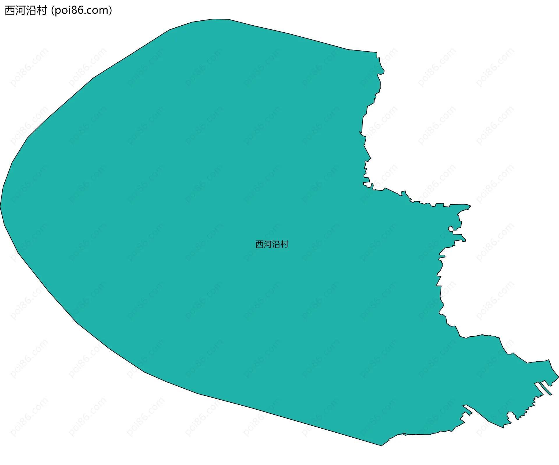 西河沿村边界地图