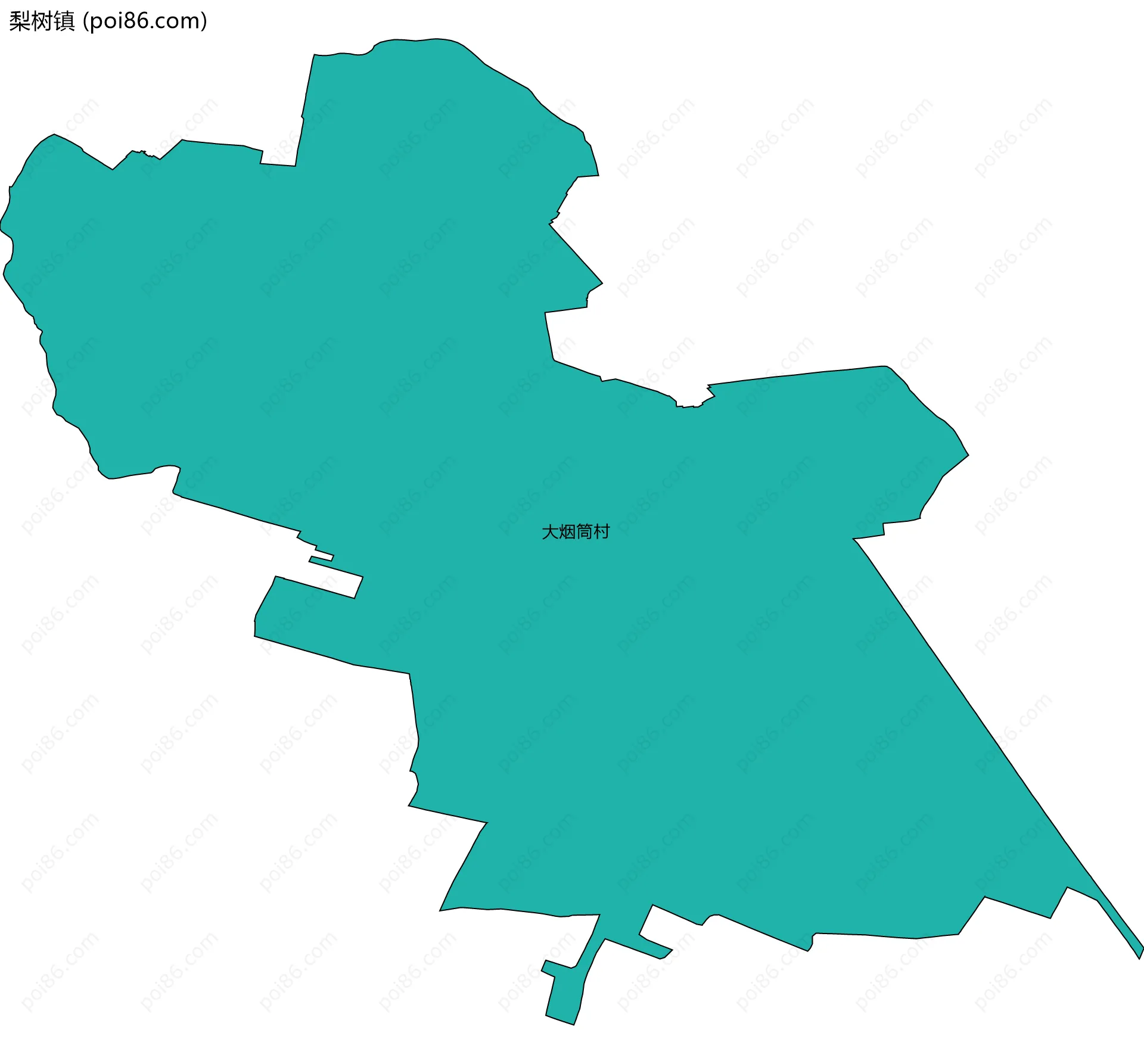 梨树镇边界地图(五级行政区划)