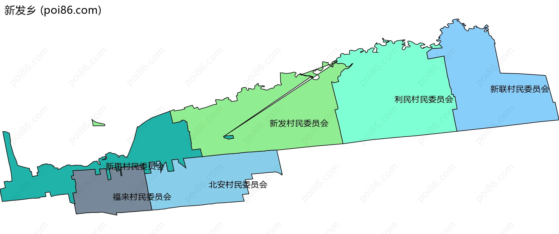 新发乡边界地图(五级行政区划)