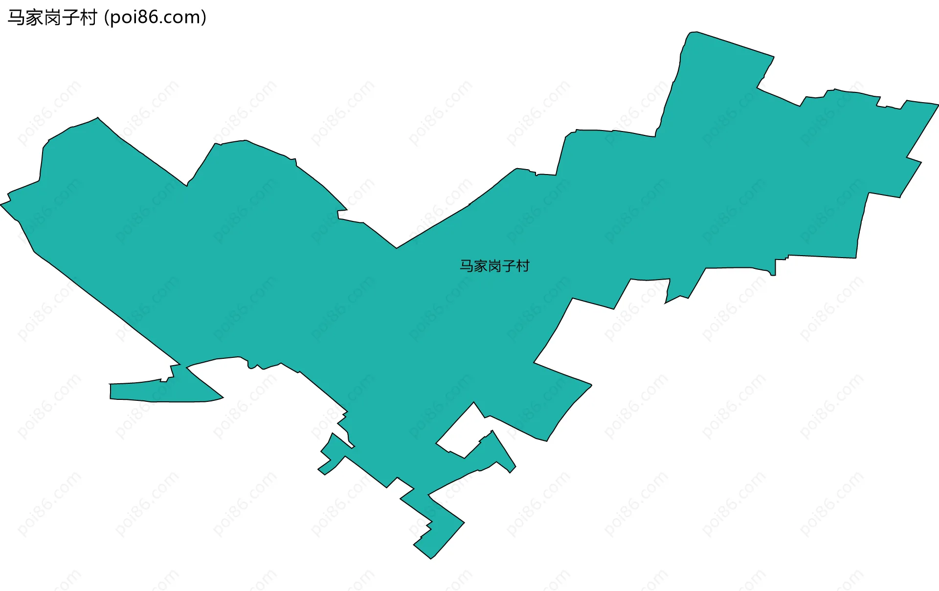 马家岗子村边界地图