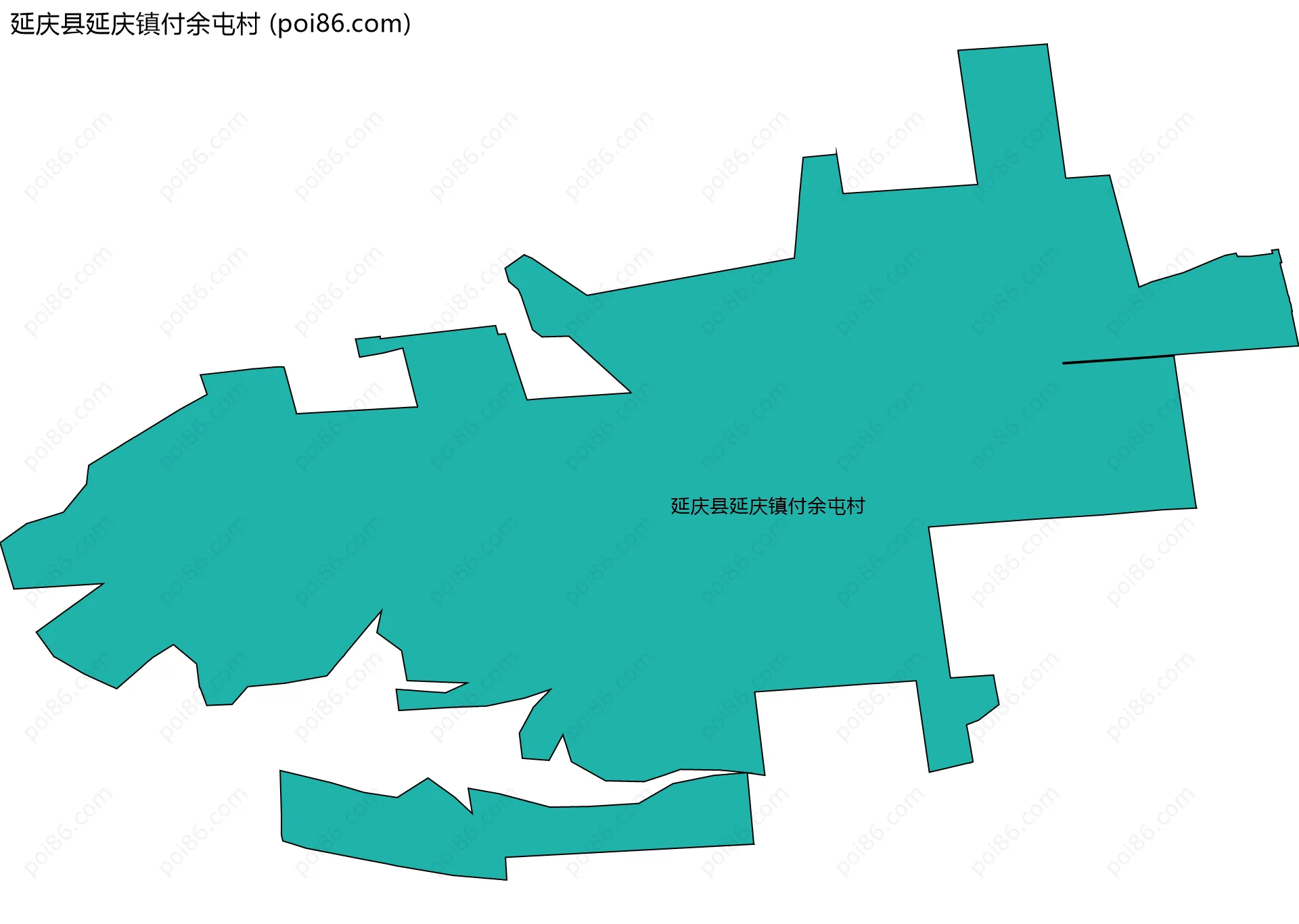 延庆县延庆镇付余屯村边界地图