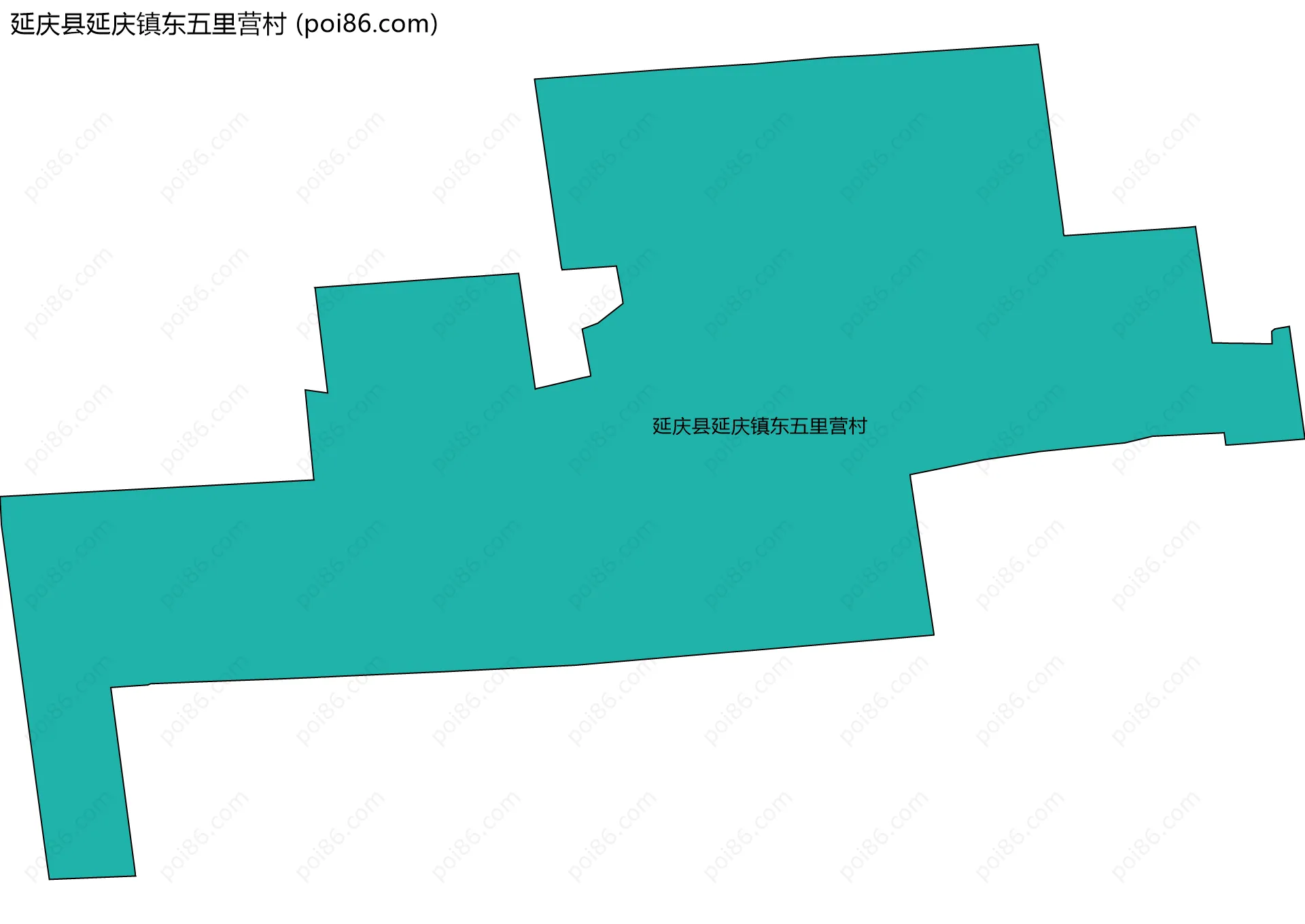 延庆县延庆镇东五里营村边界地图