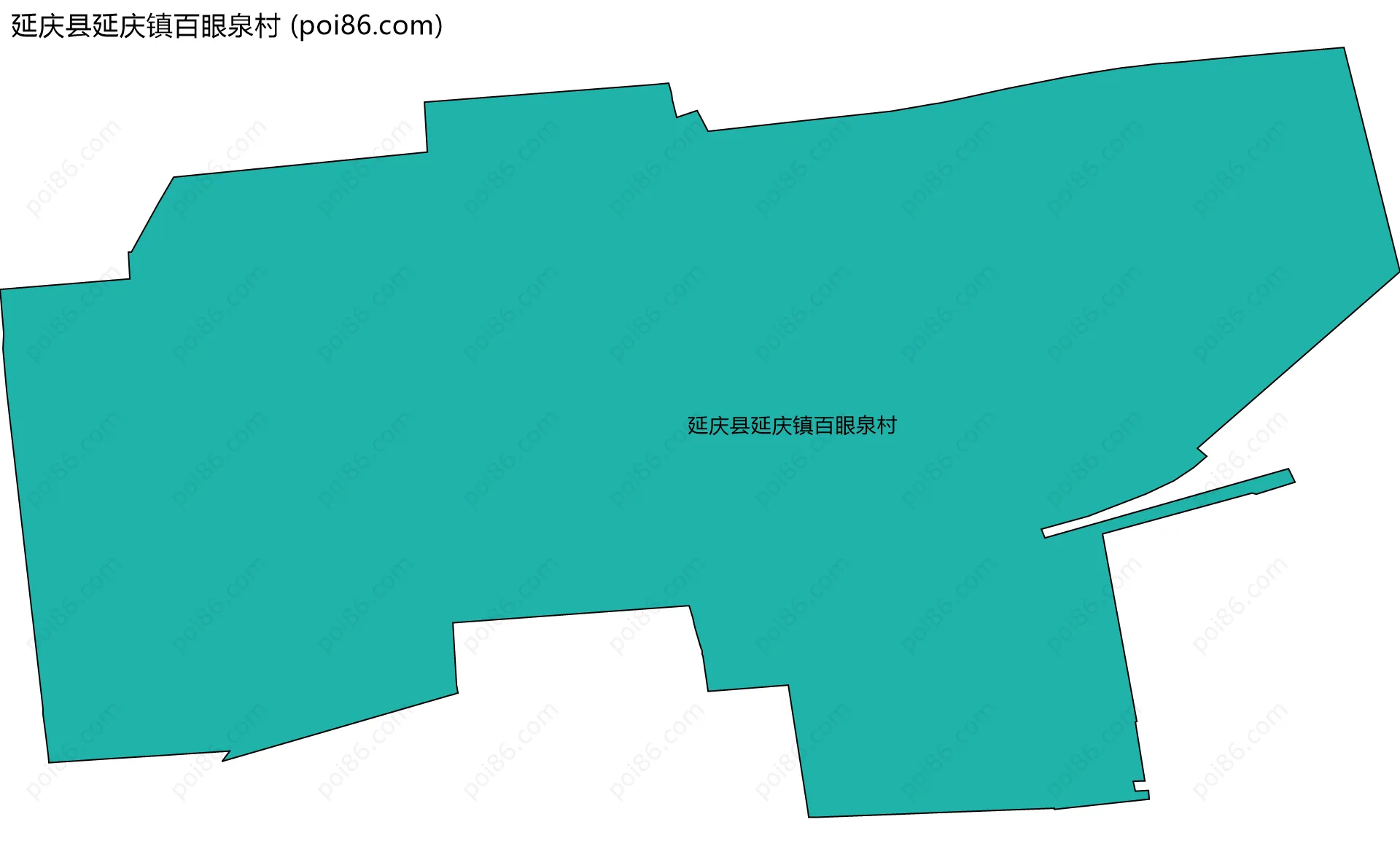 延庆县延庆镇百眼泉村边界地图