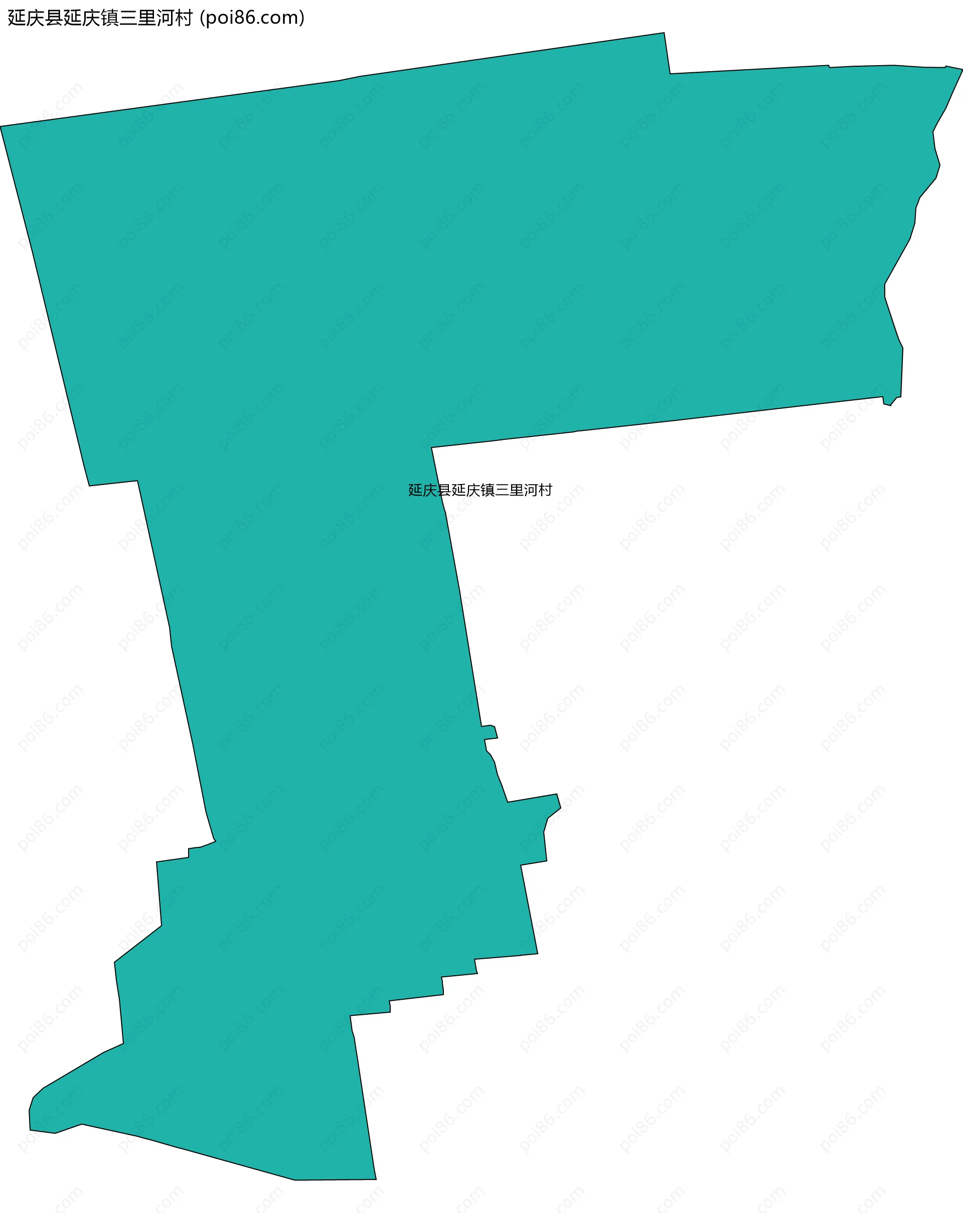 延庆县延庆镇三里河村边界地图