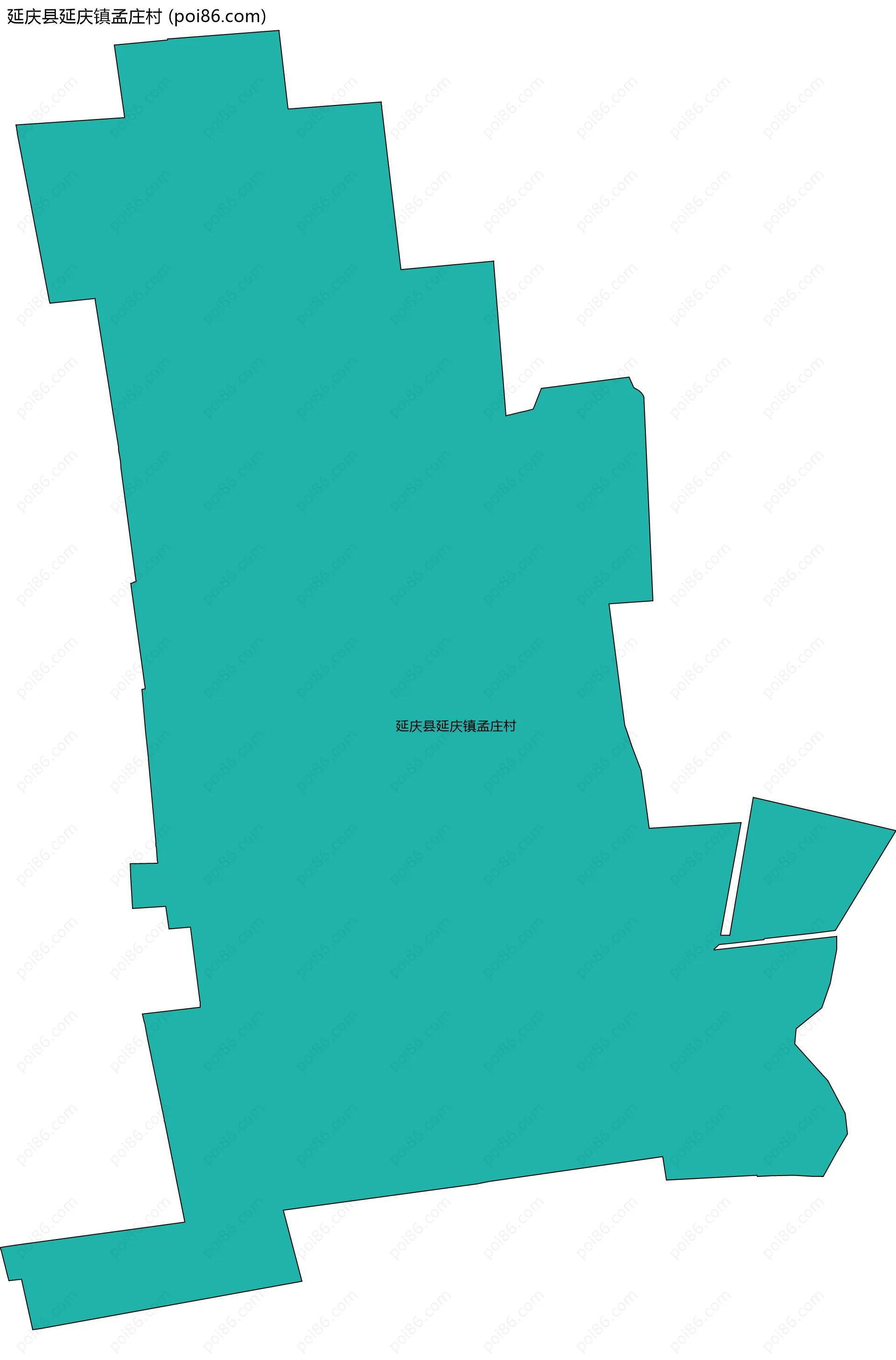 延庆县延庆镇孟庄村边界地图