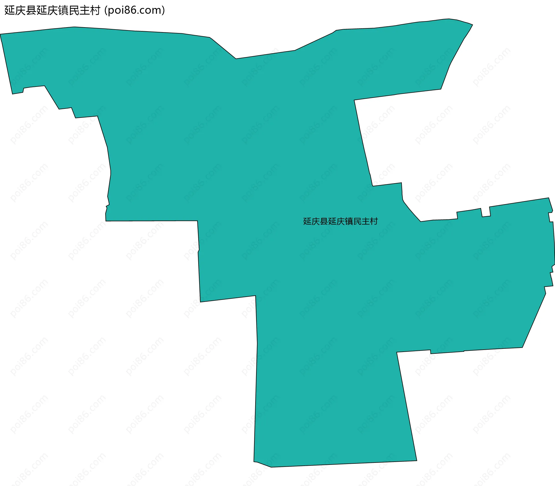 延庆县延庆镇民主村边界地图