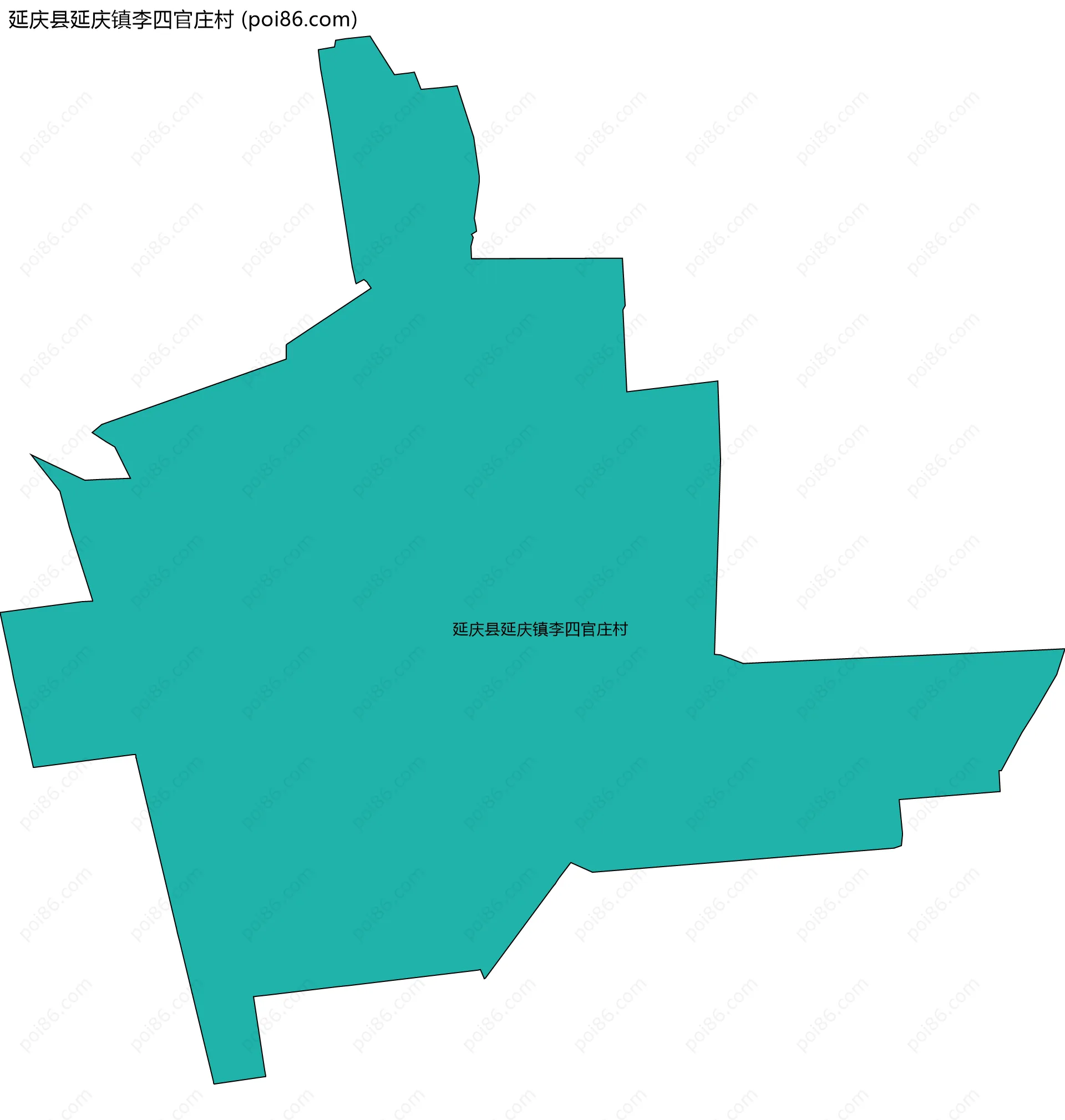 延庆县延庆镇李四官庄村边界地图
