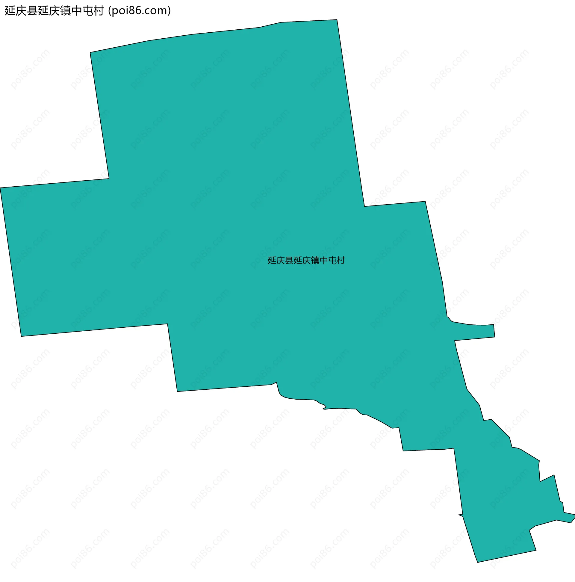 延庆县延庆镇中屯村边界地图