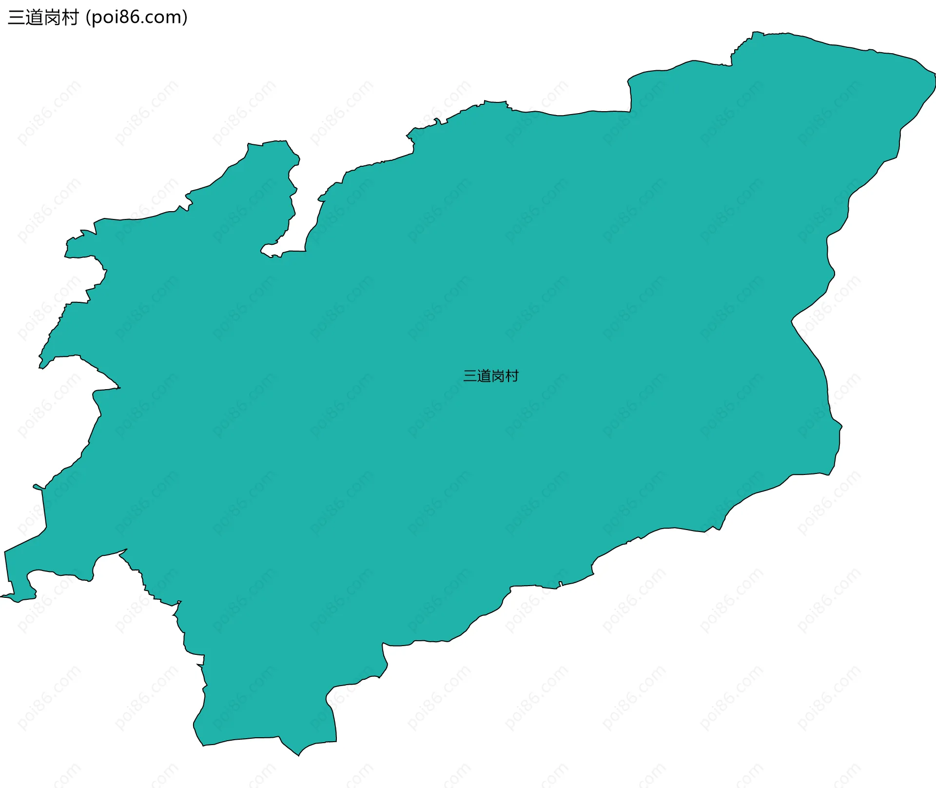 三道岗村边界地图