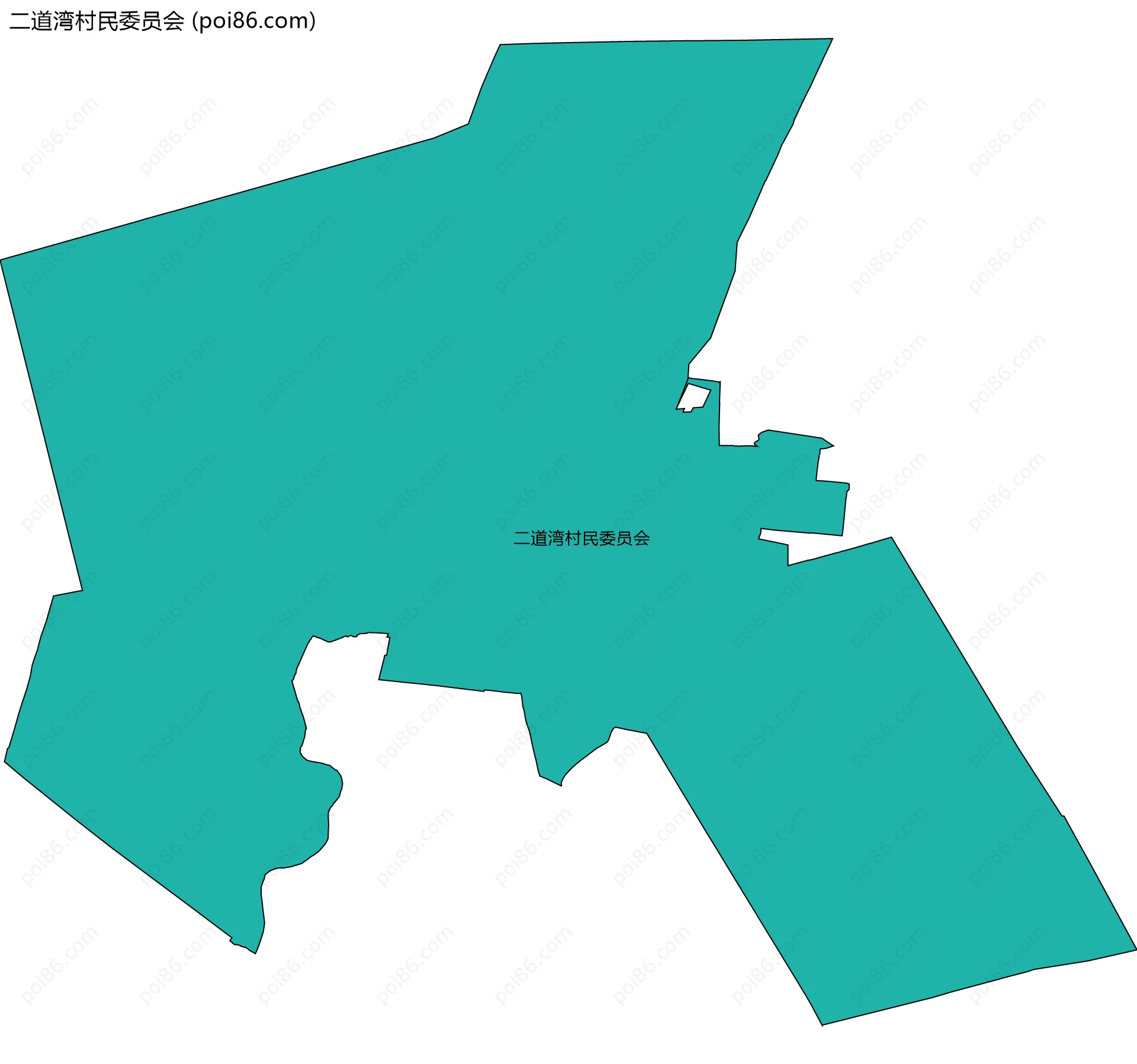 二道湾村民委员会边界地图