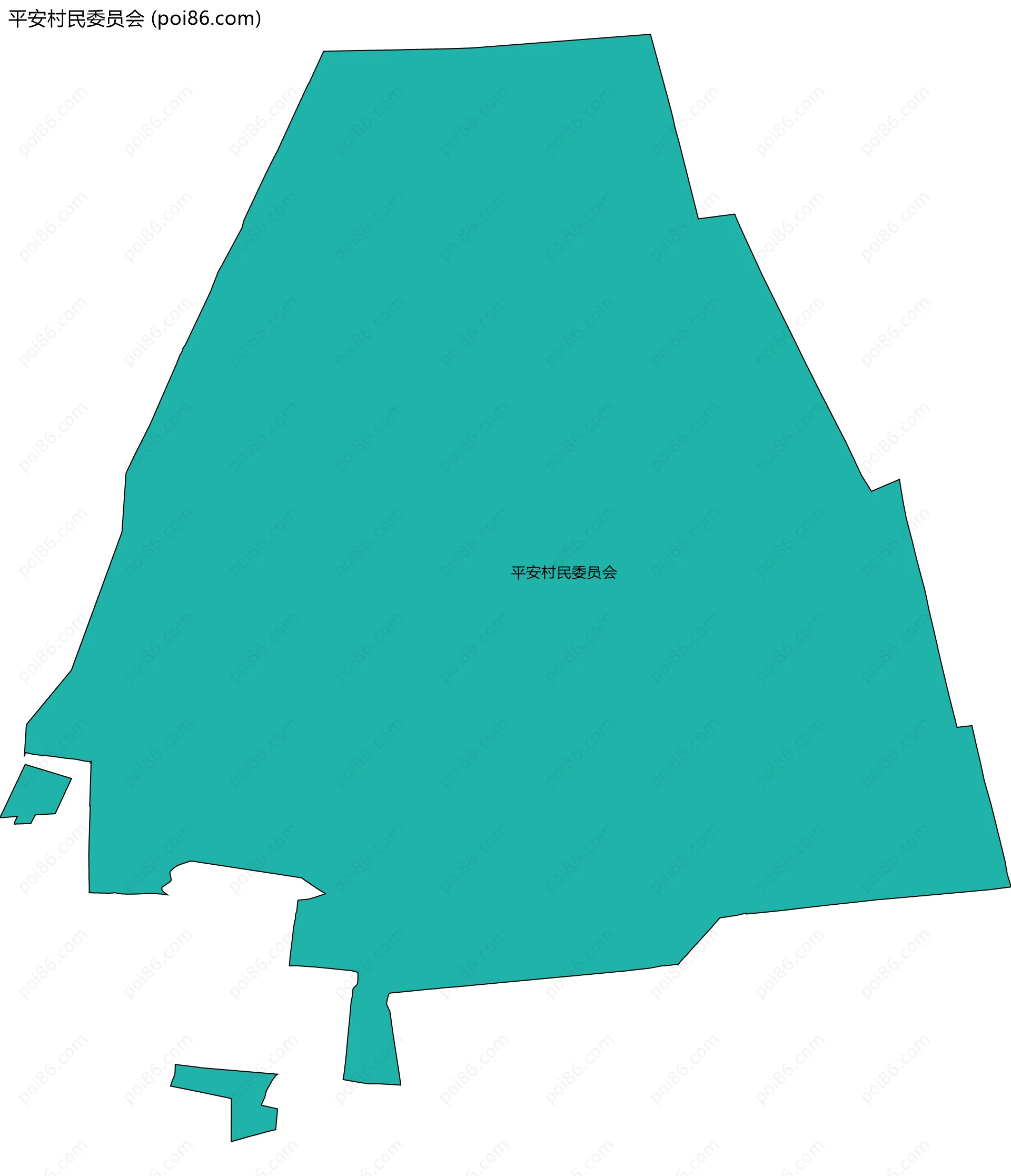 平安村民委员会边界地图