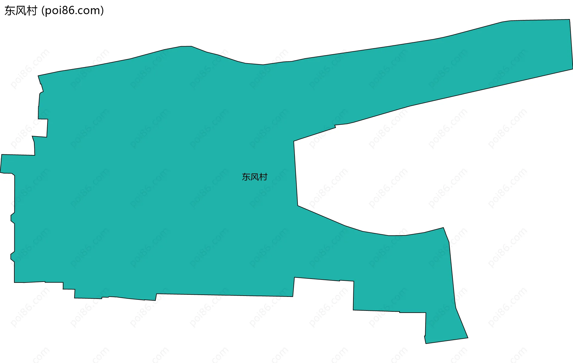 东风村边界地图