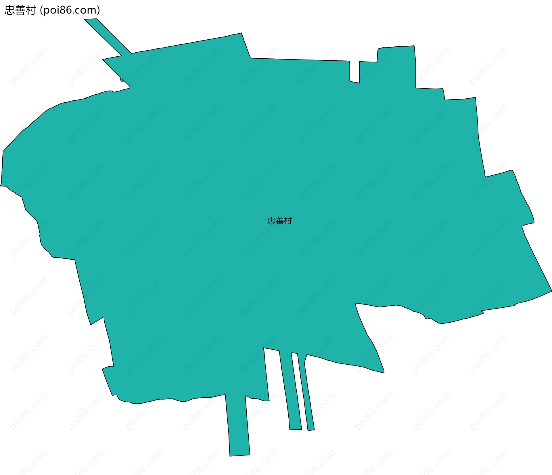忠善村边界地图