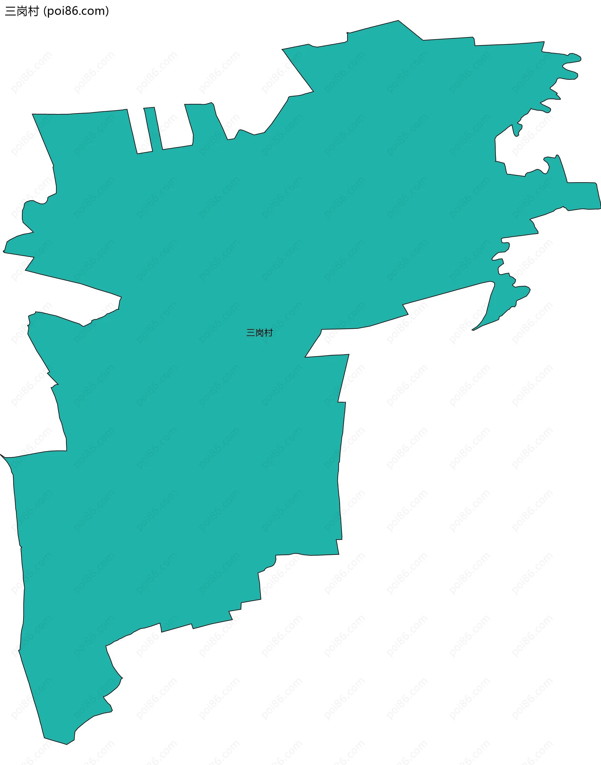 三岗村边界地图