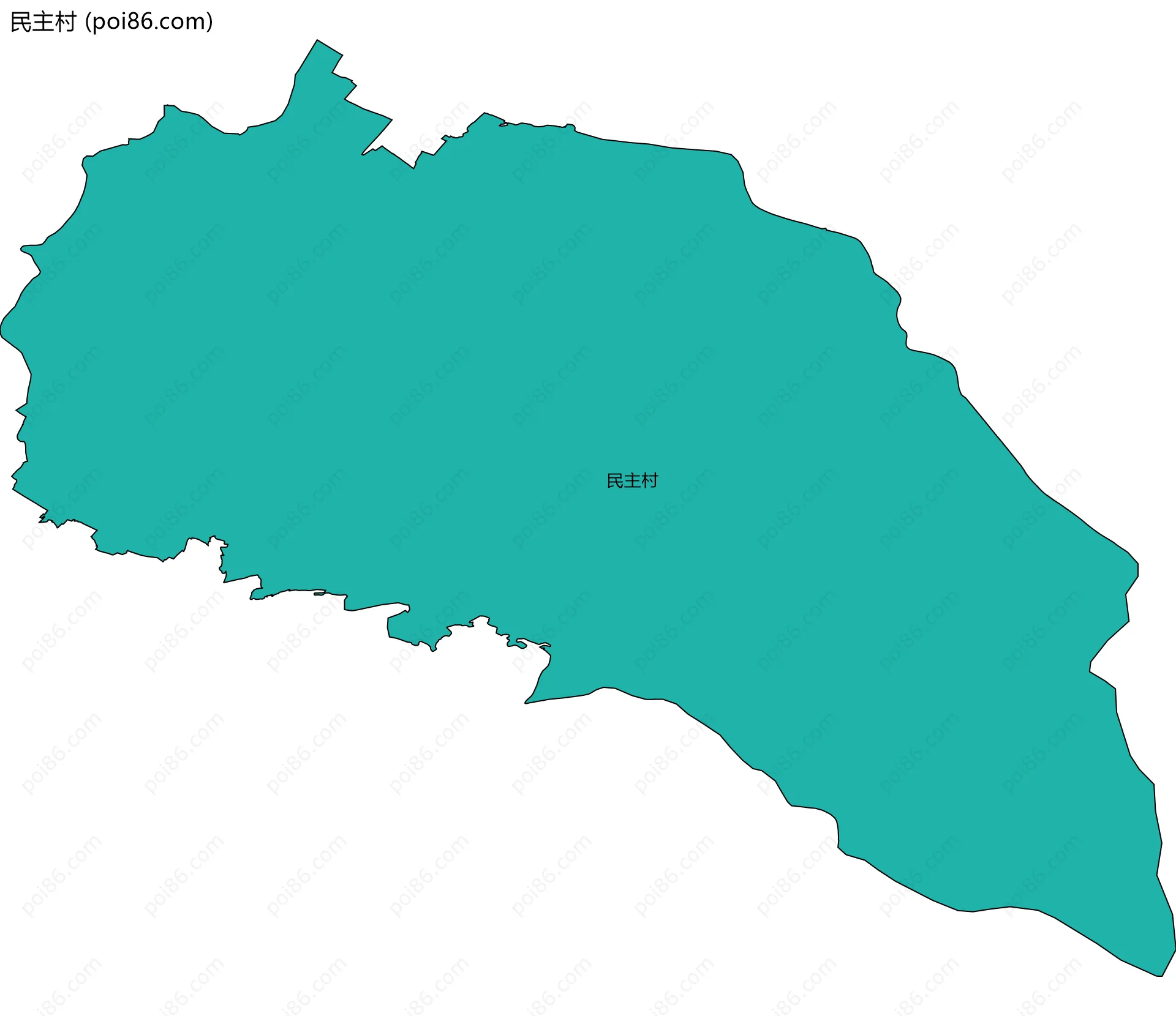民主村边界地图