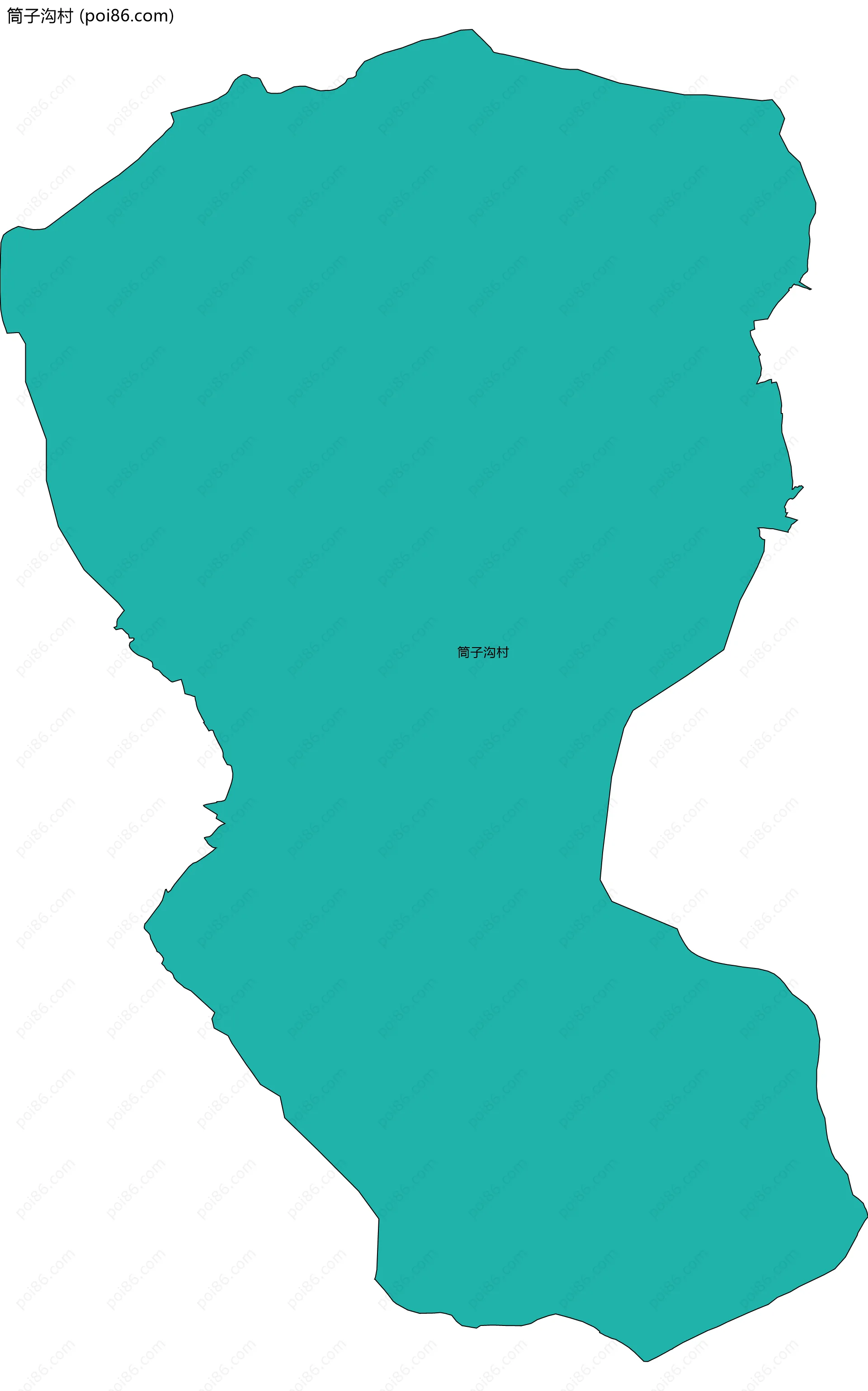 筒子沟村边界地图