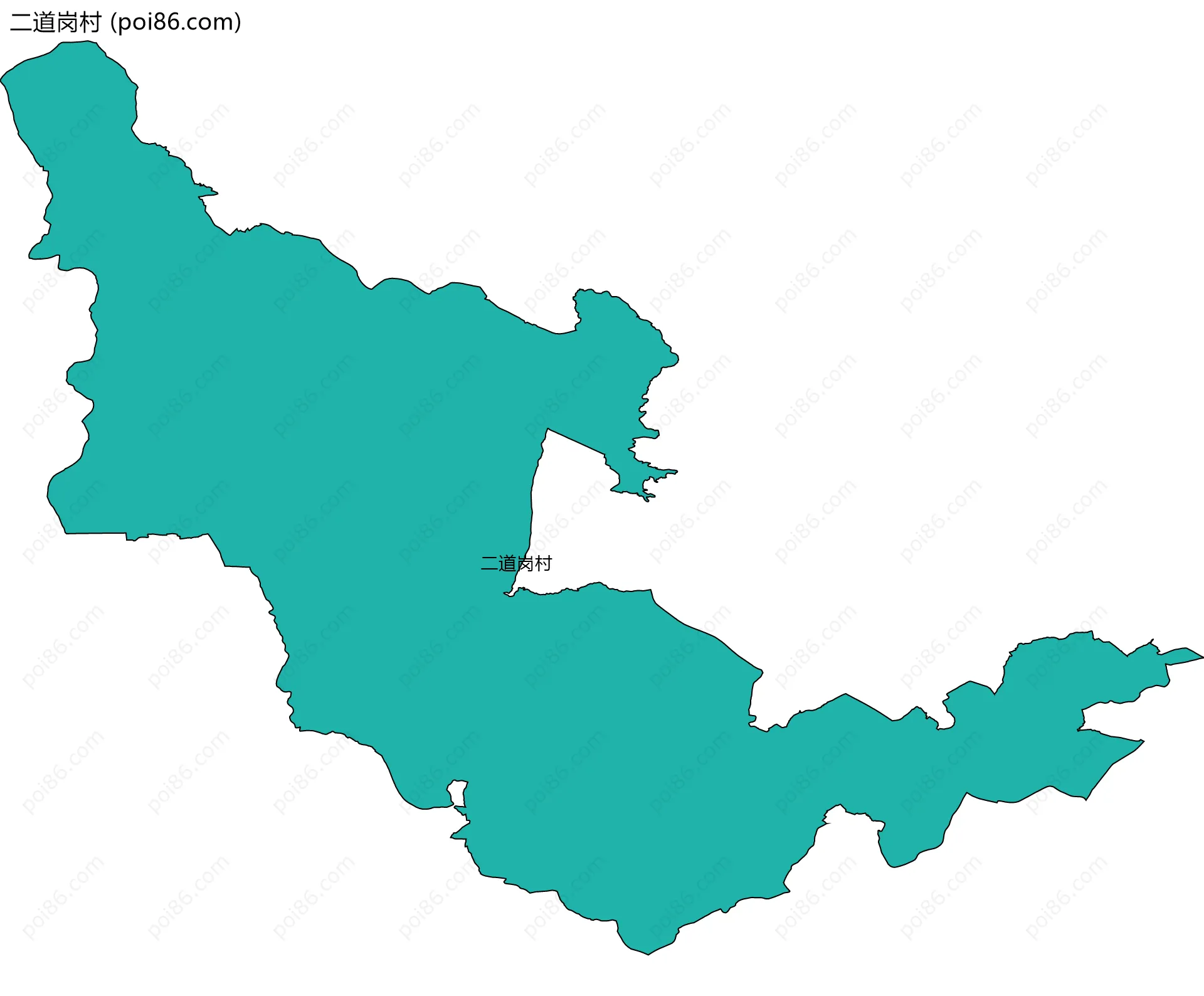 二道岗村边界地图