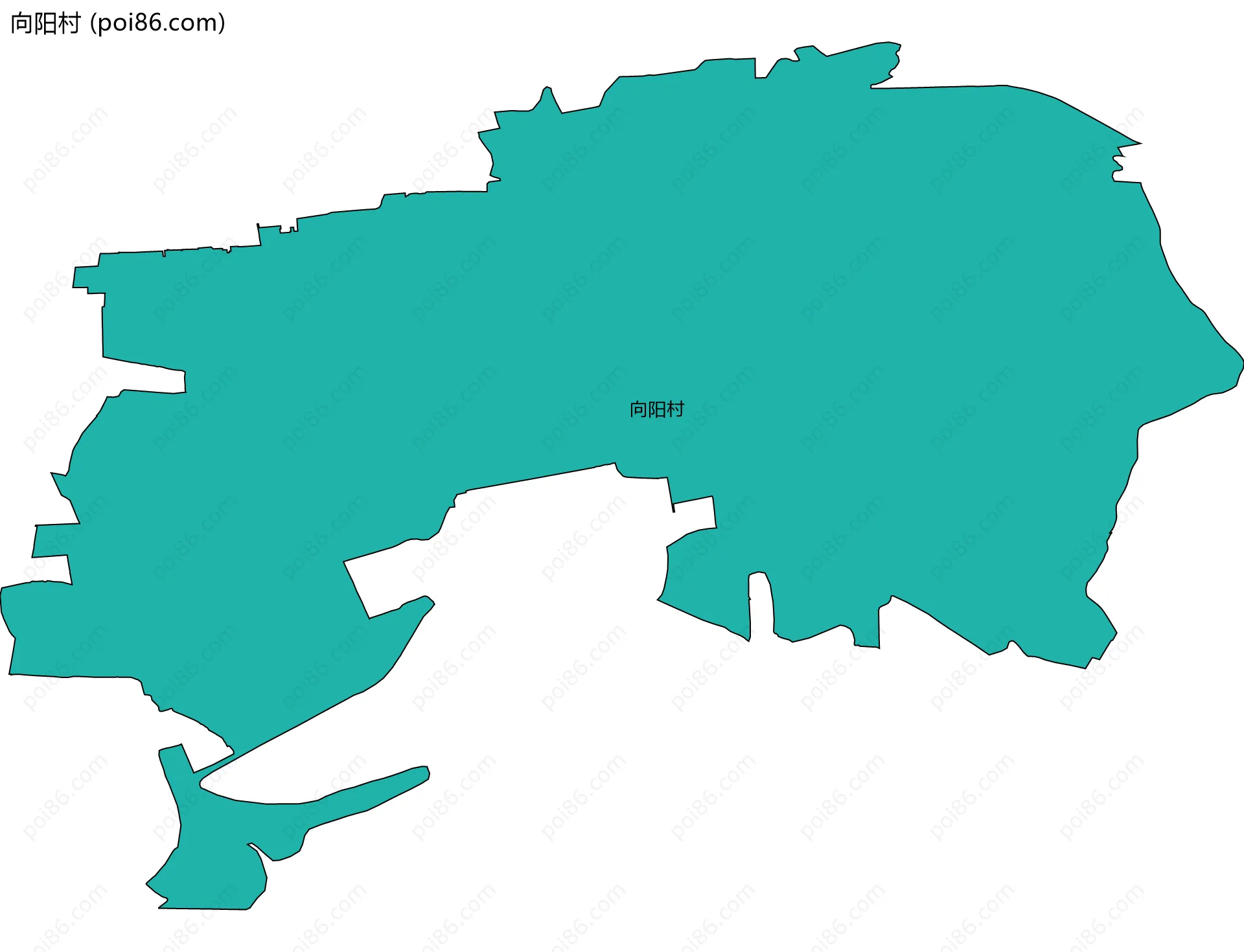 向阳村边界地图