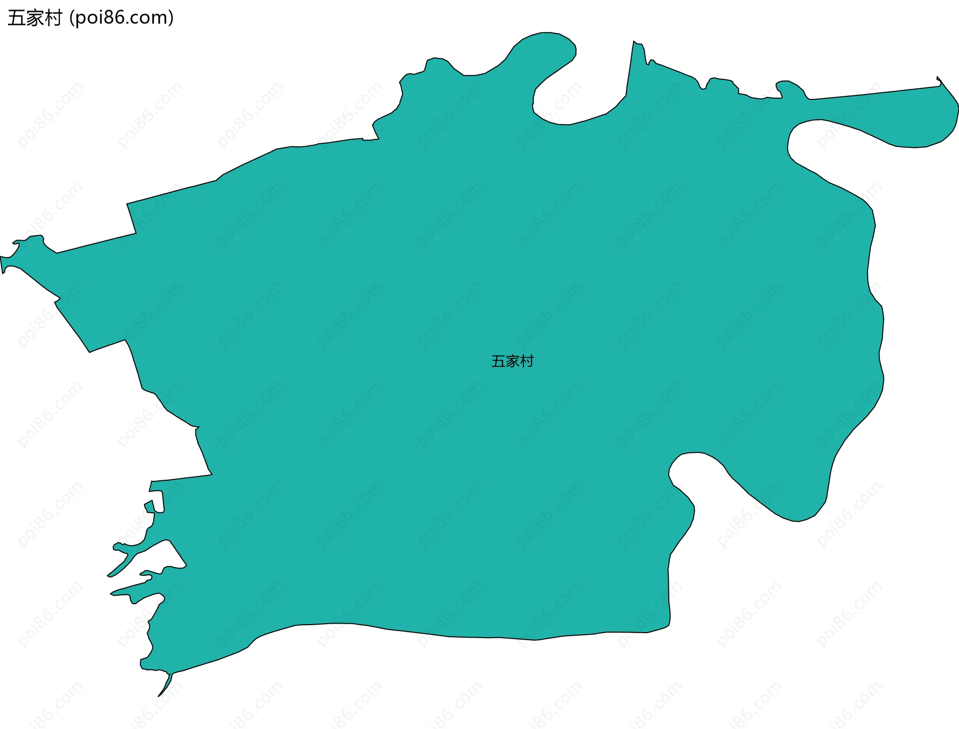 五家村边界地图