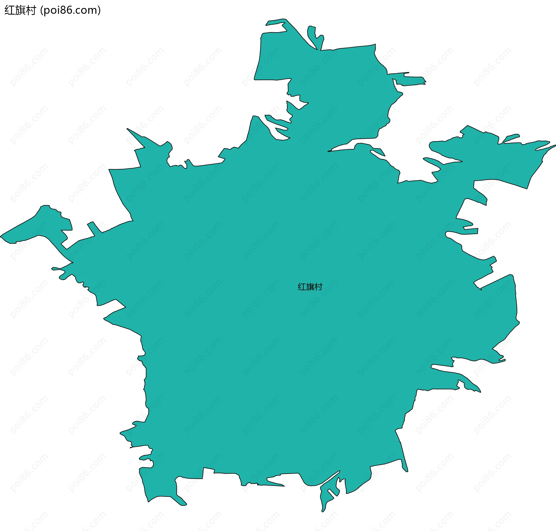 红旗村边界地图