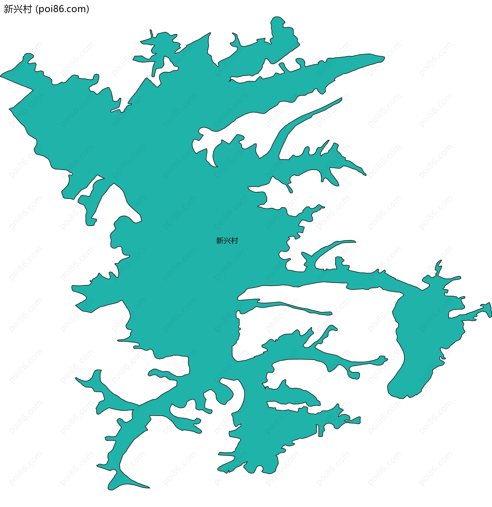 新兴村边界地图