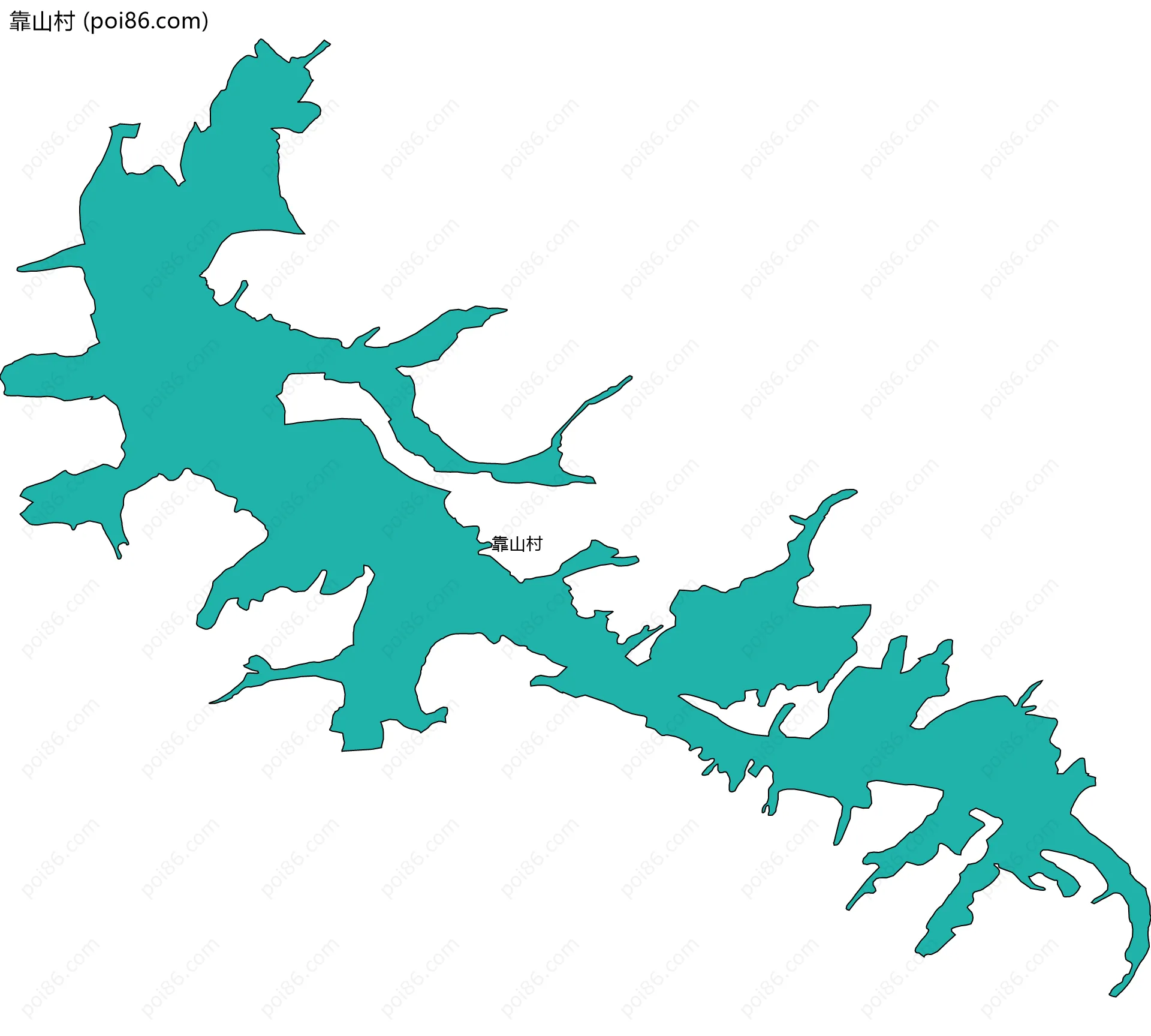 靠山村边界地图