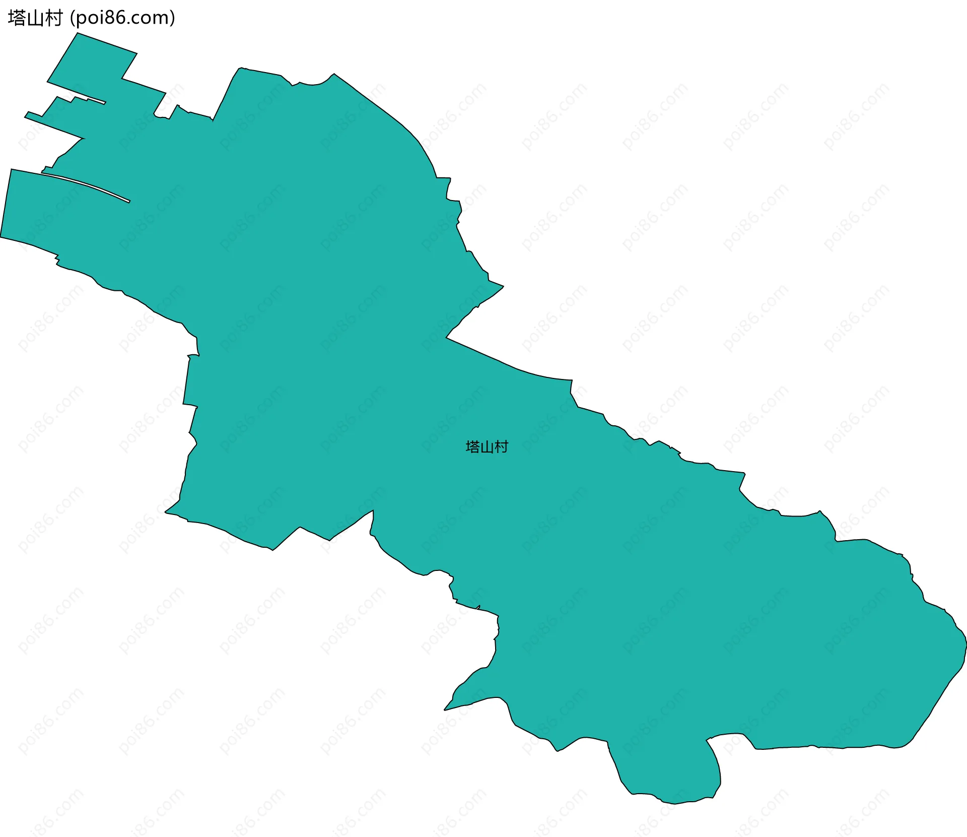 塔山村边界地图