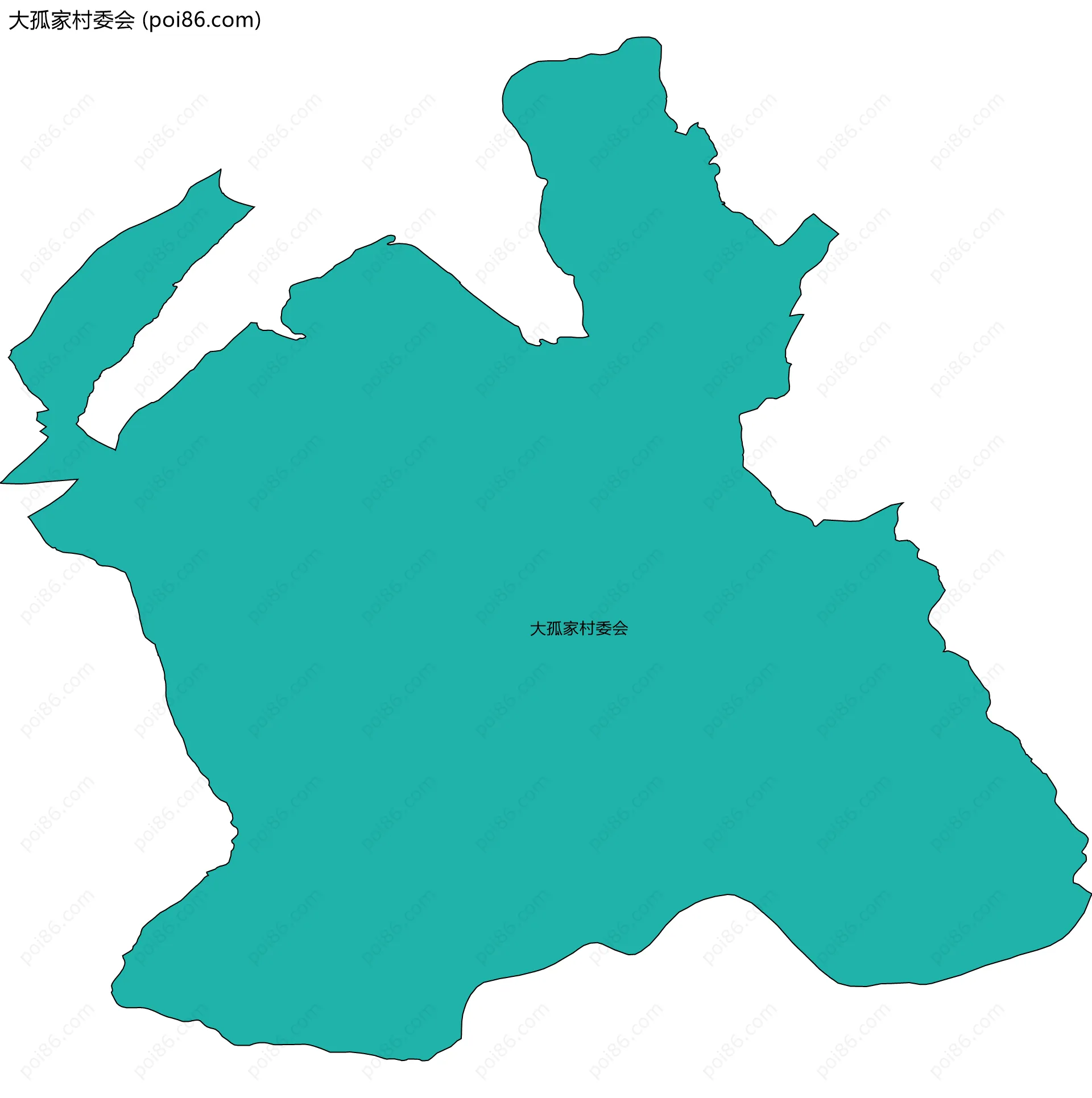 大孤家村委会边界地图