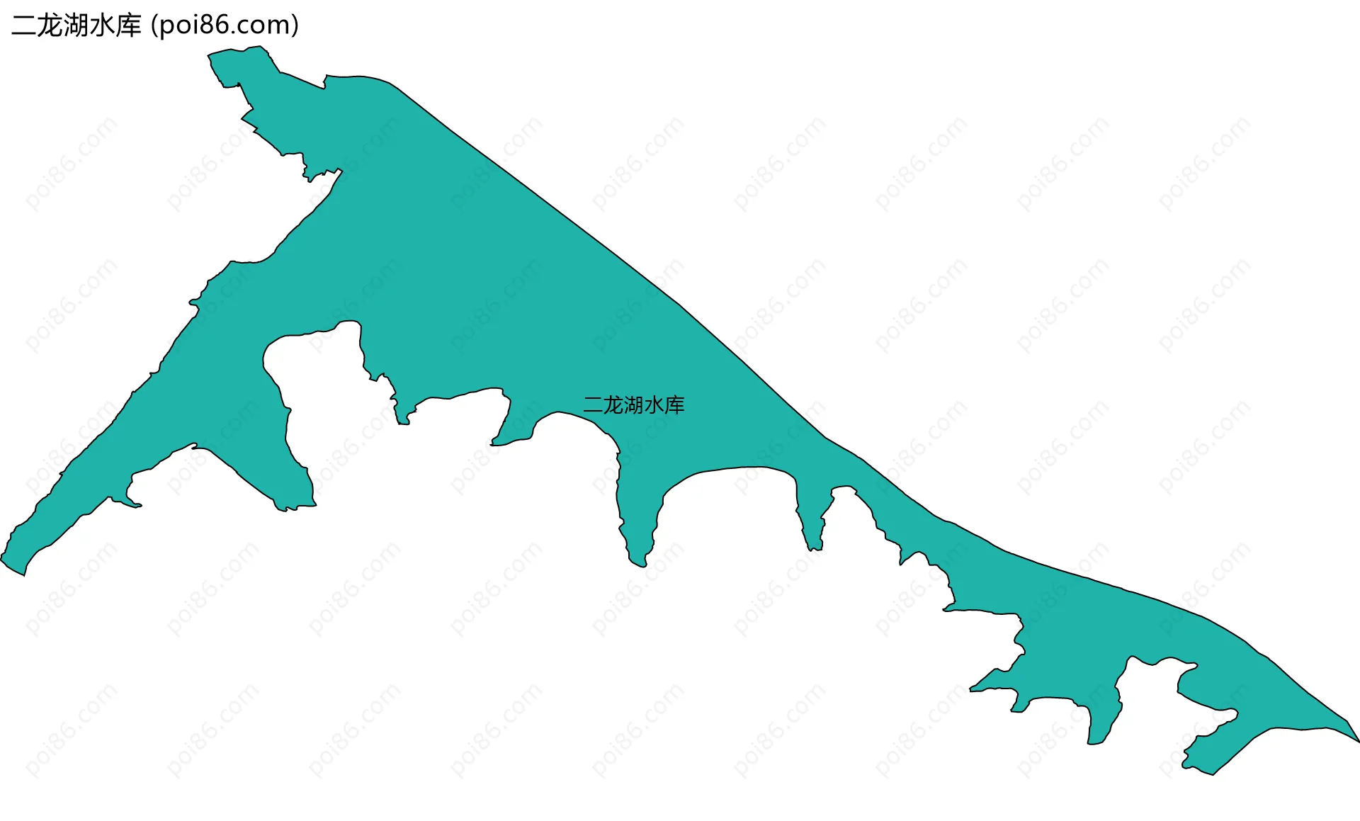 二龙湖水库边界地图