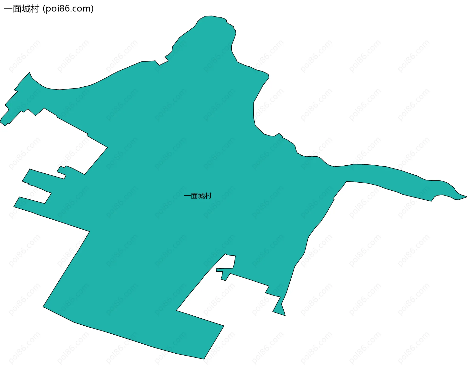 一面城村边界地图