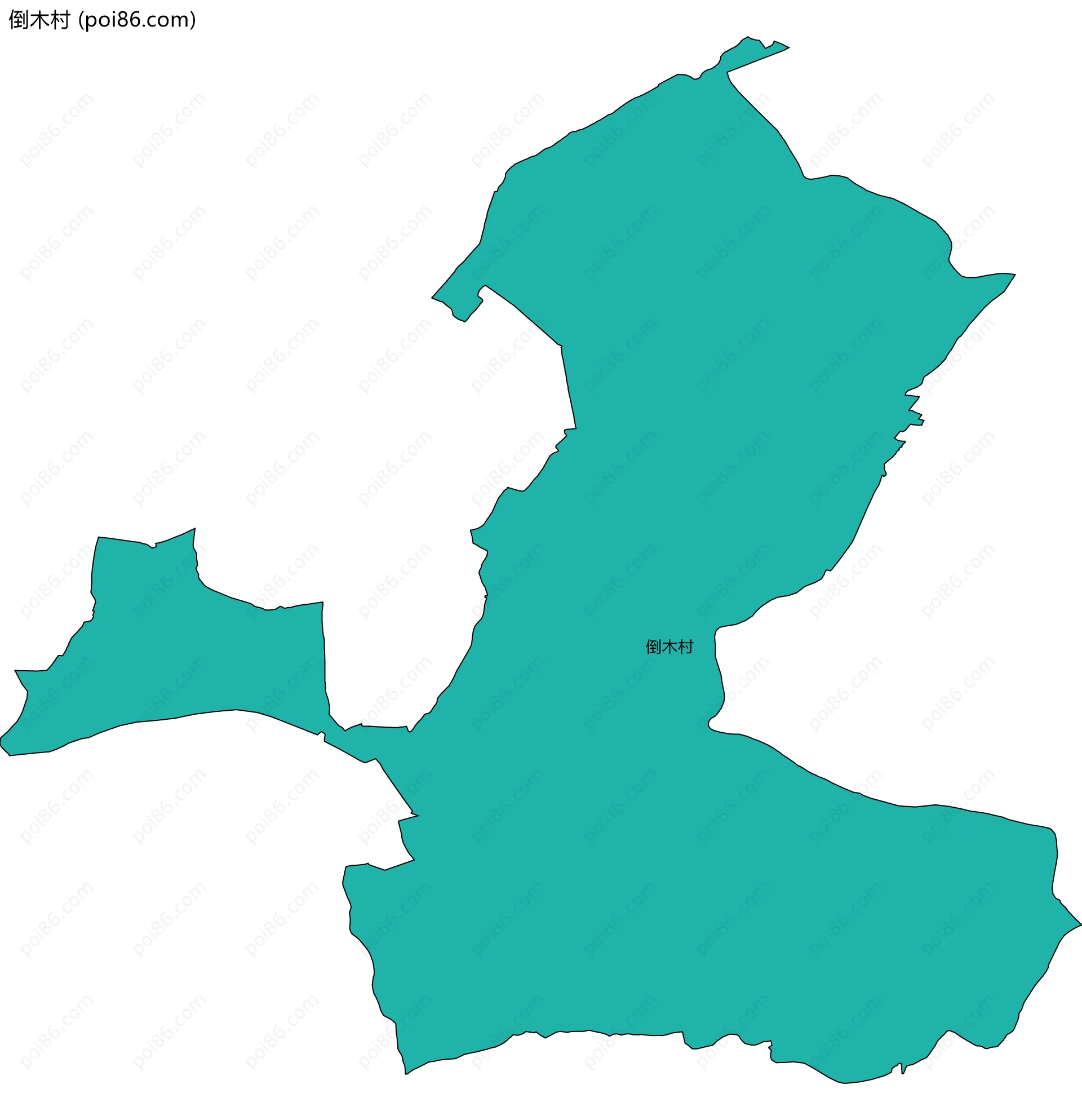 倒木村边界地图