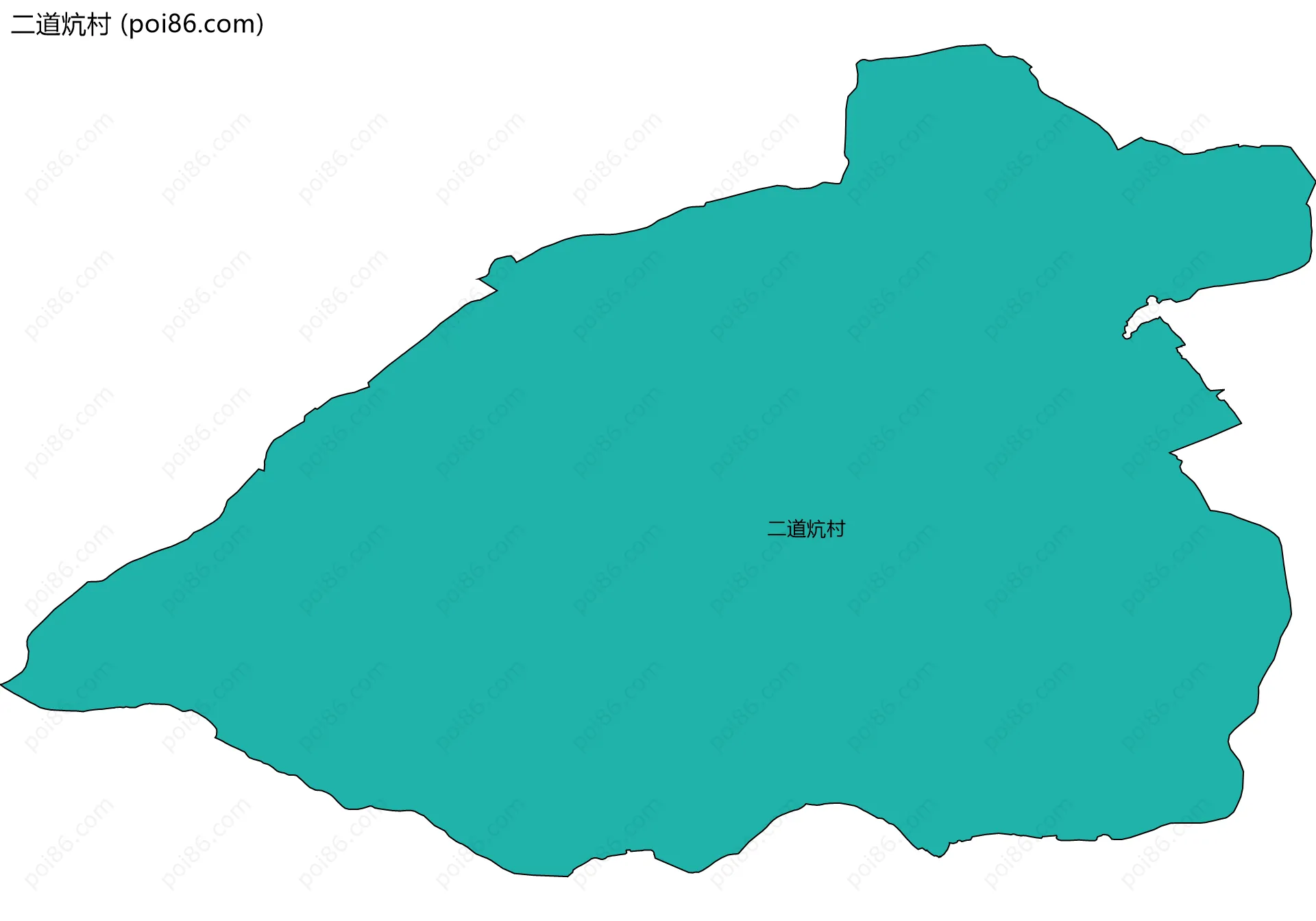 二道炕村边界地图