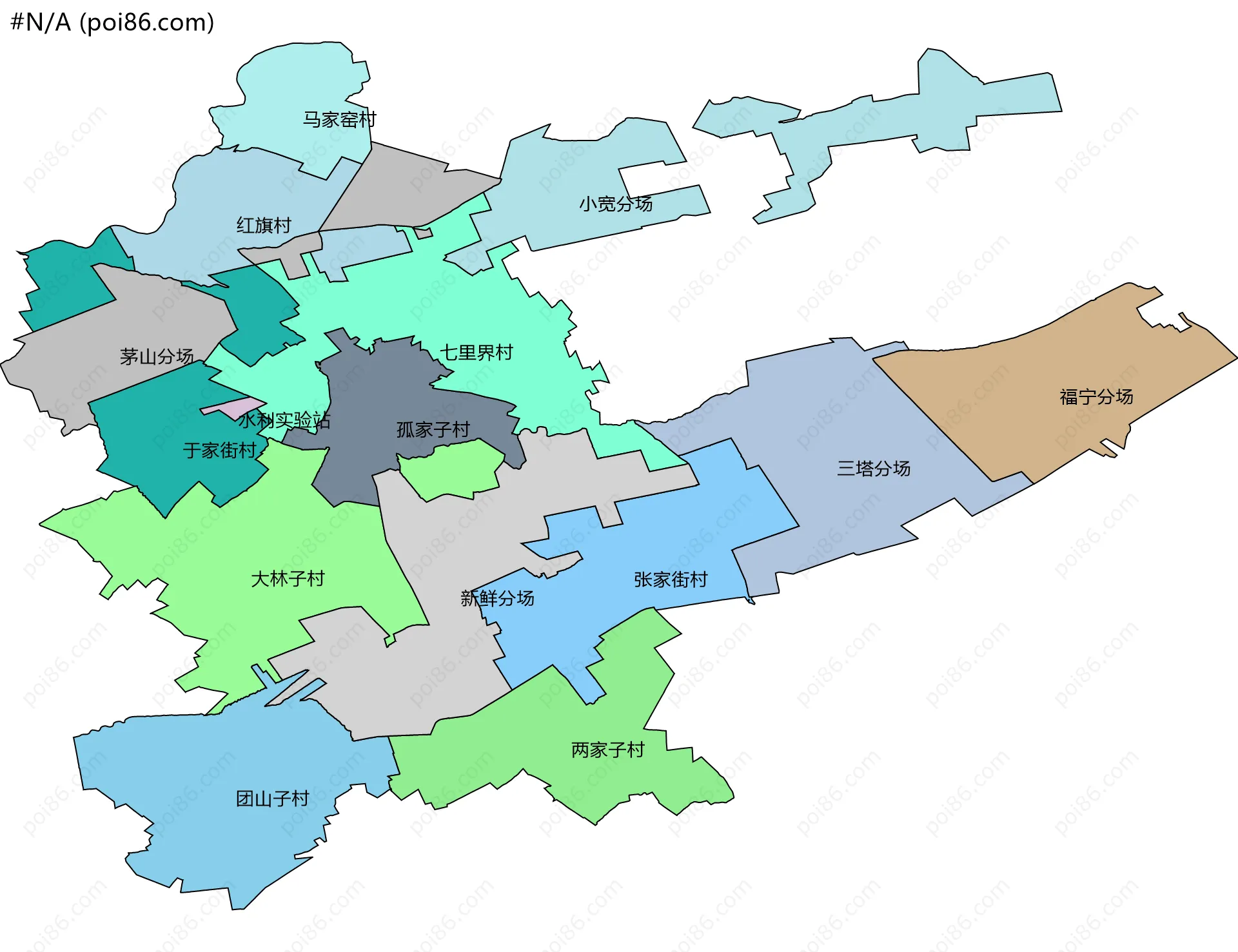 #N/A边界地图(五级行政区划)
