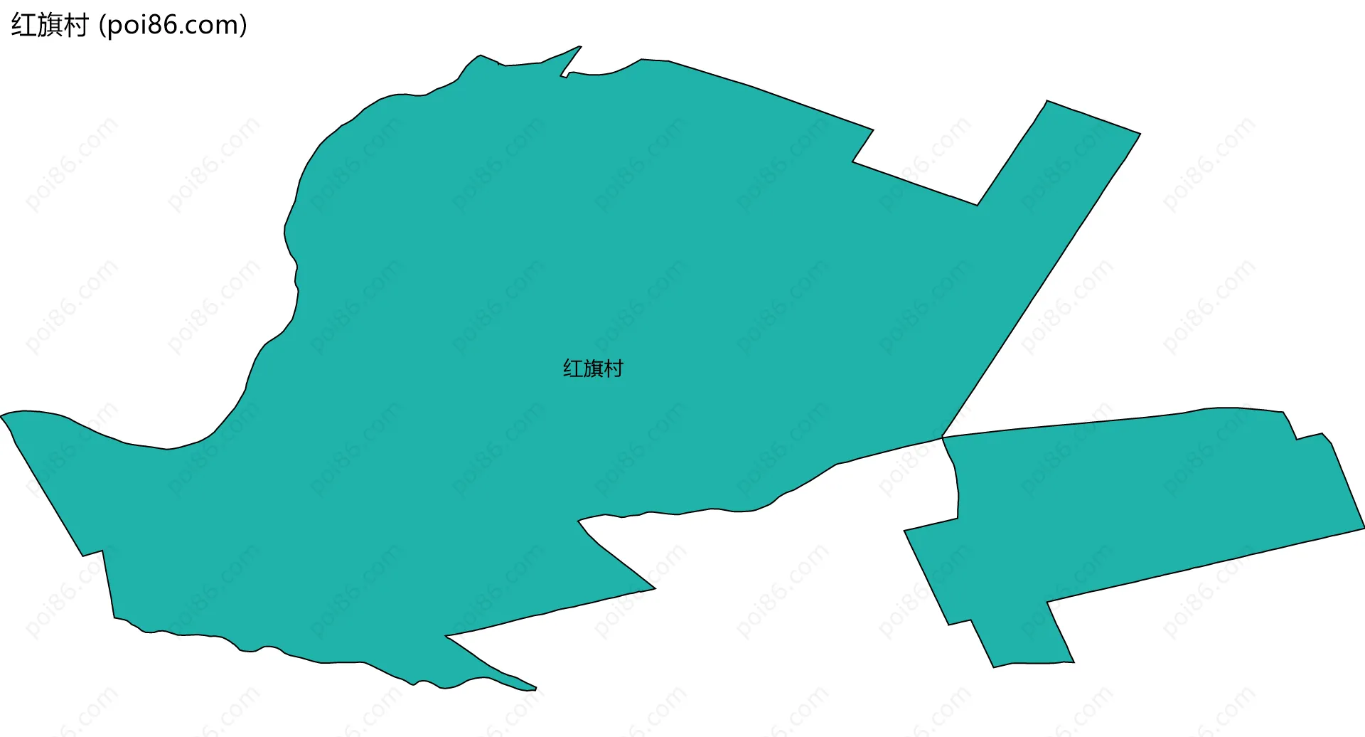 红旗村边界地图
