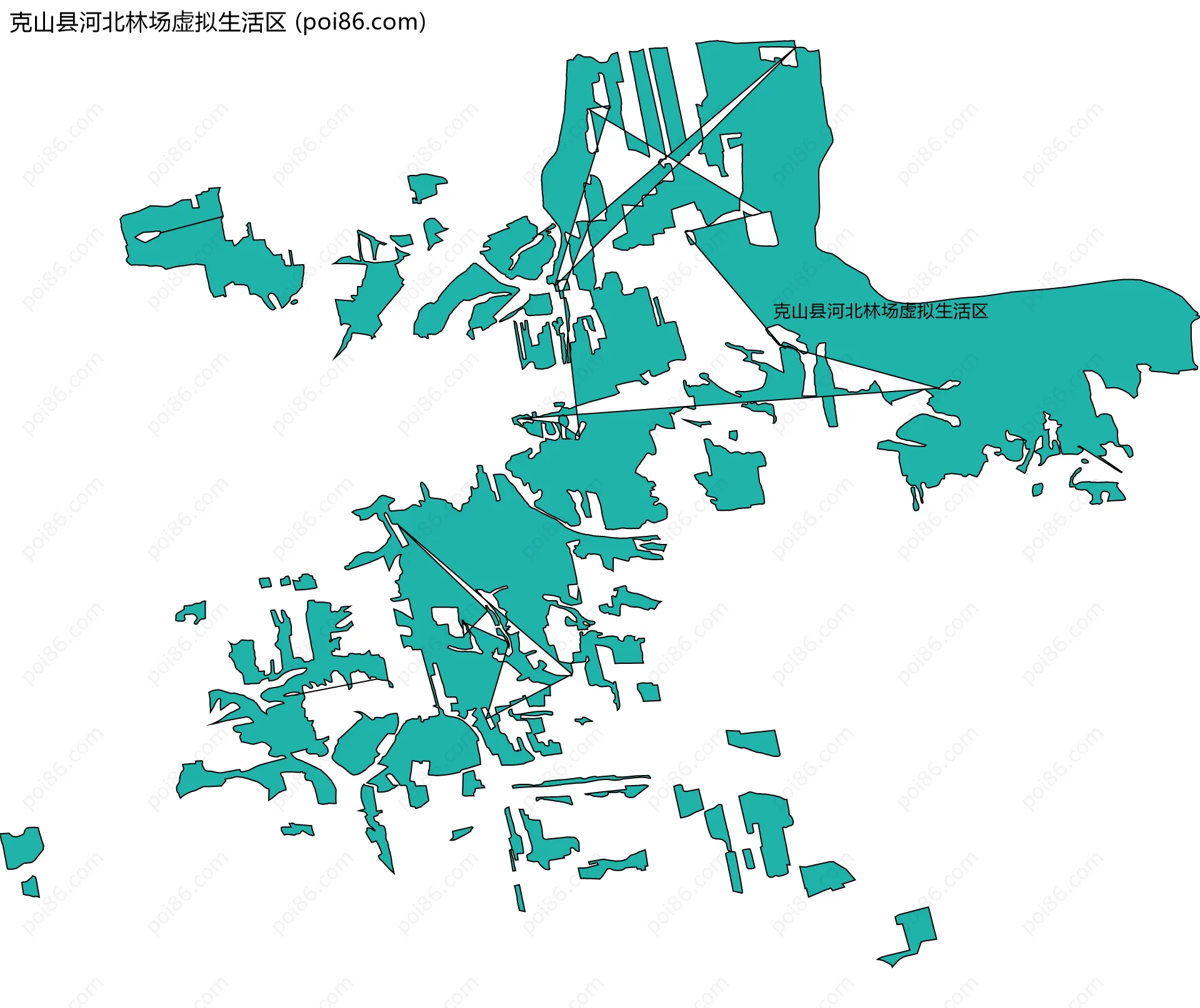 克山县河北林场虚拟生活区边界地图